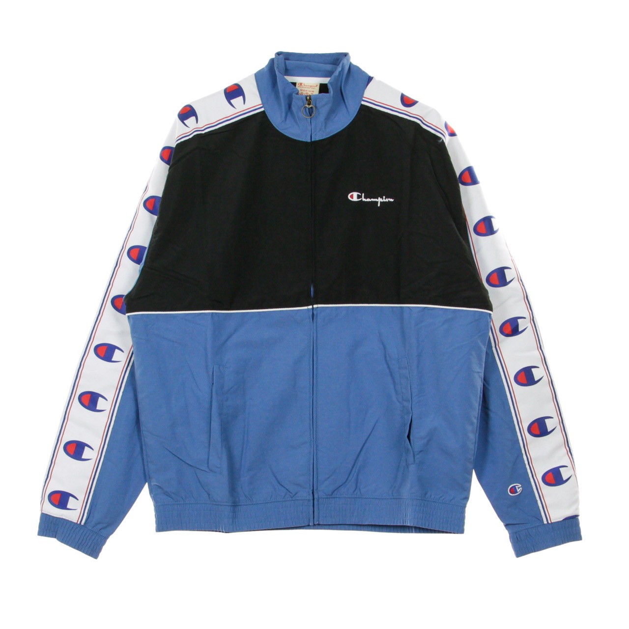 Men's Tracksuit Jacket Full Zip Top Light Blue/black/white