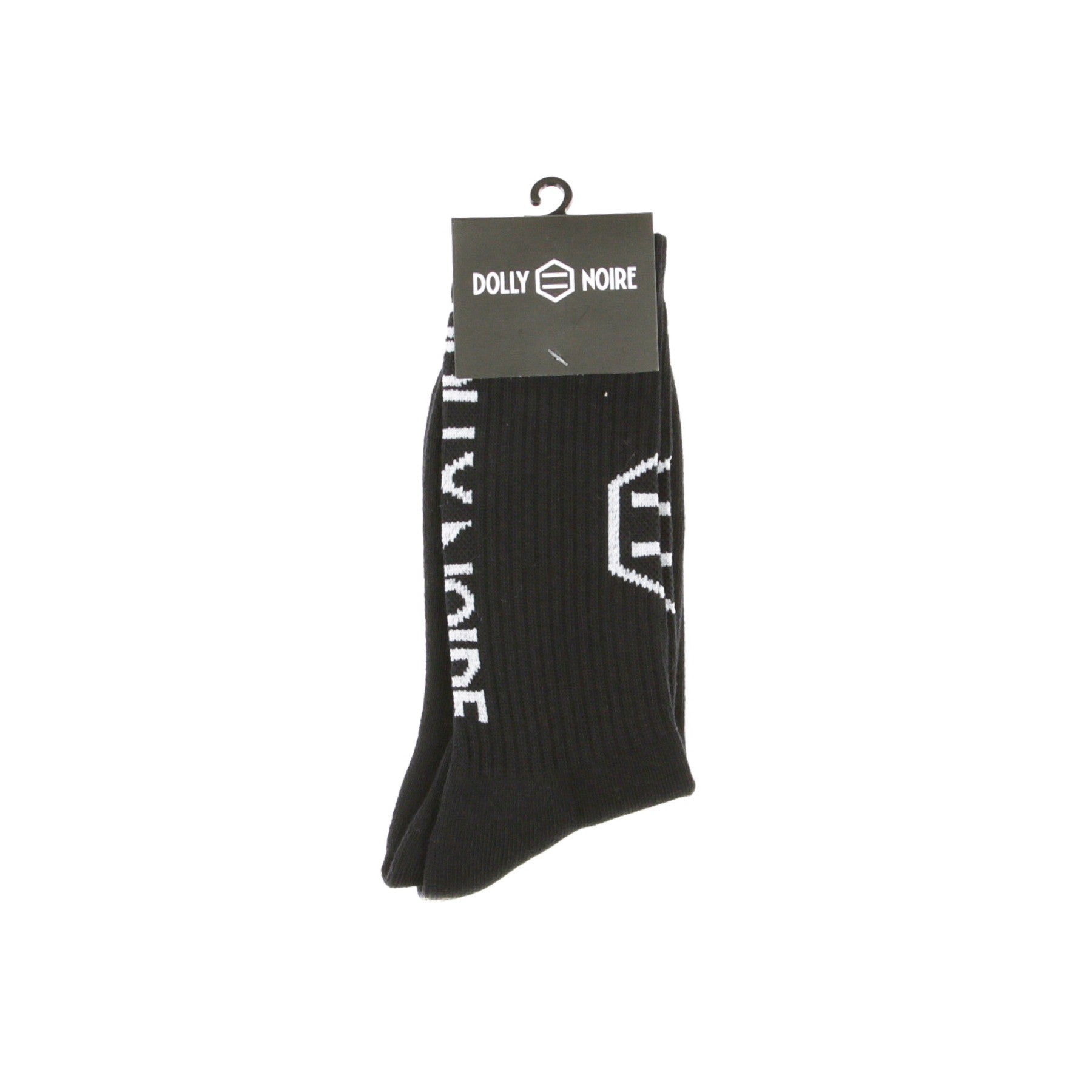 Dolly Noire, Calza Media Uomo Vertical Logo Socks, Black/white