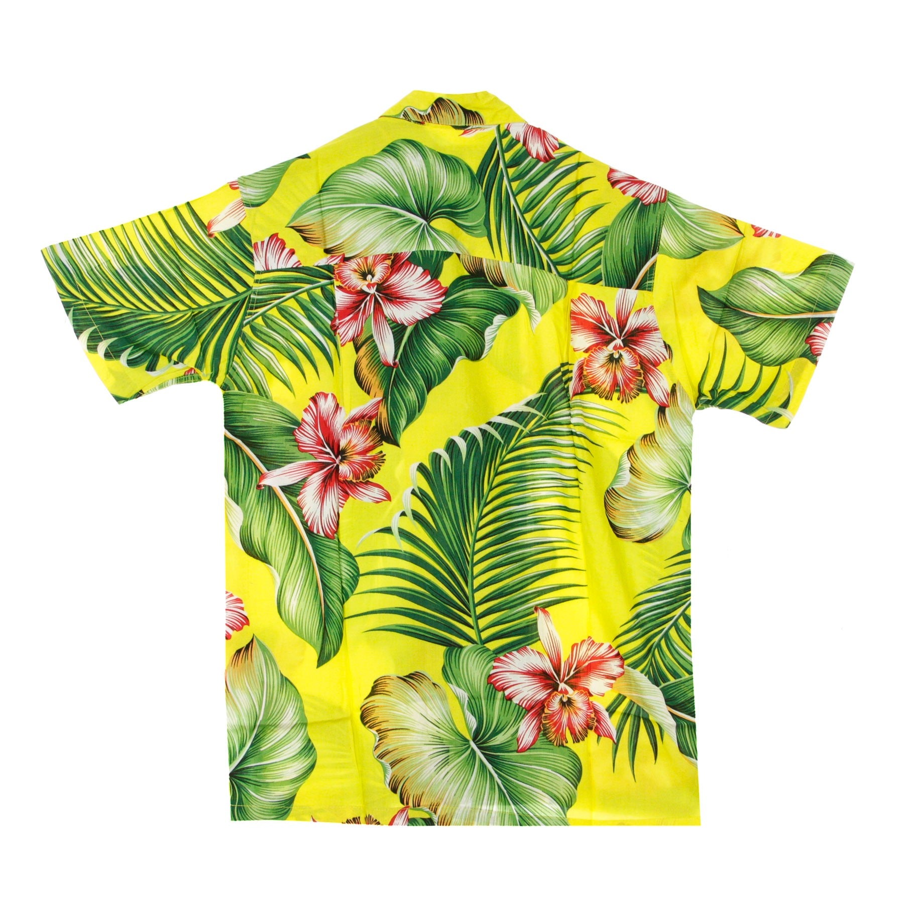 Camicia Manica Corta Uomo Hawaiian Shirt Manoa Yellow
