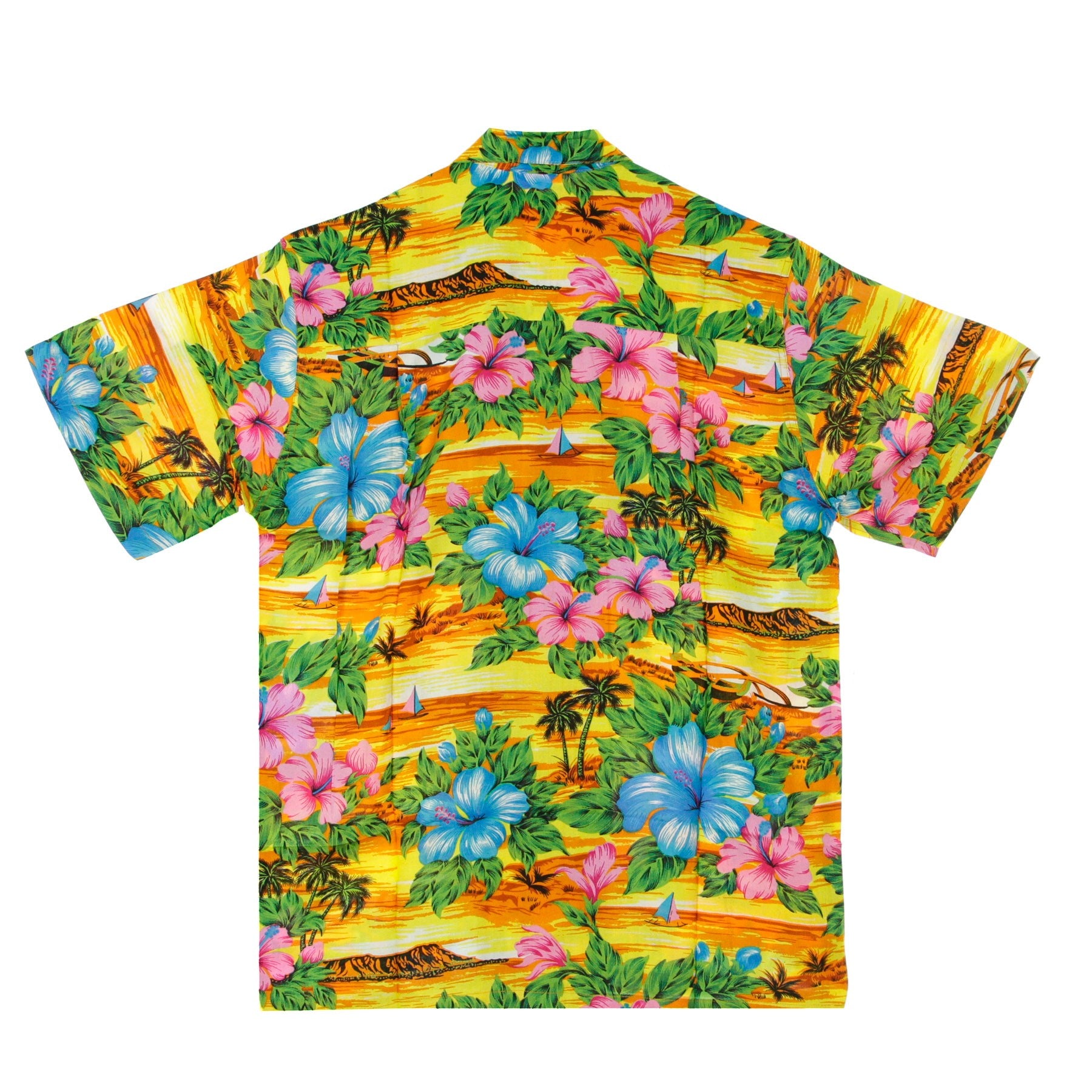 Short Sleeve Men's Hawaiian Shirt San Andres Yellow