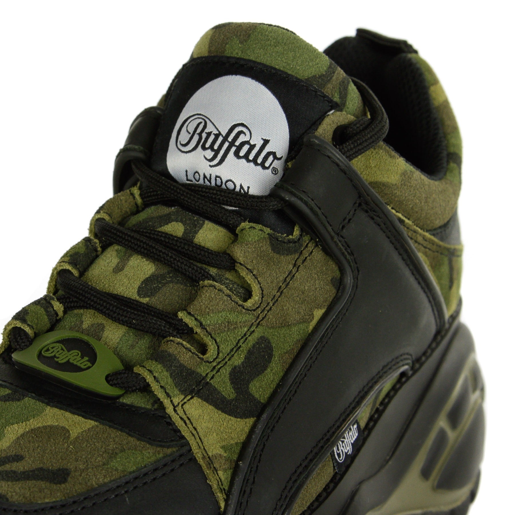 Low Women's Shoe Buffalo Classic Camouflage Black Lthr