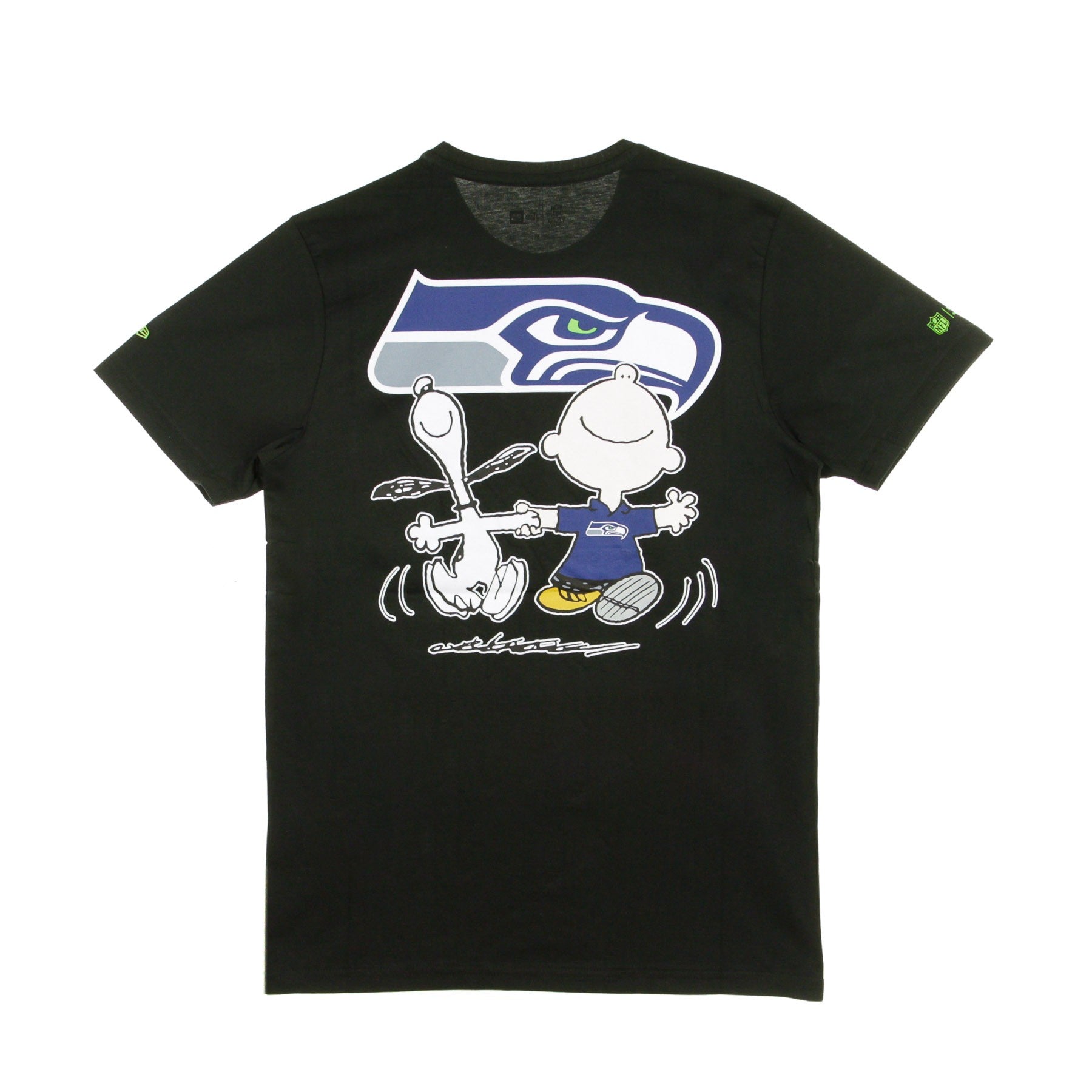 Men's T-Shirt NFL Snoopy Woodstock Charlie Brown Tee 94 Seasea Black/original Team Colors