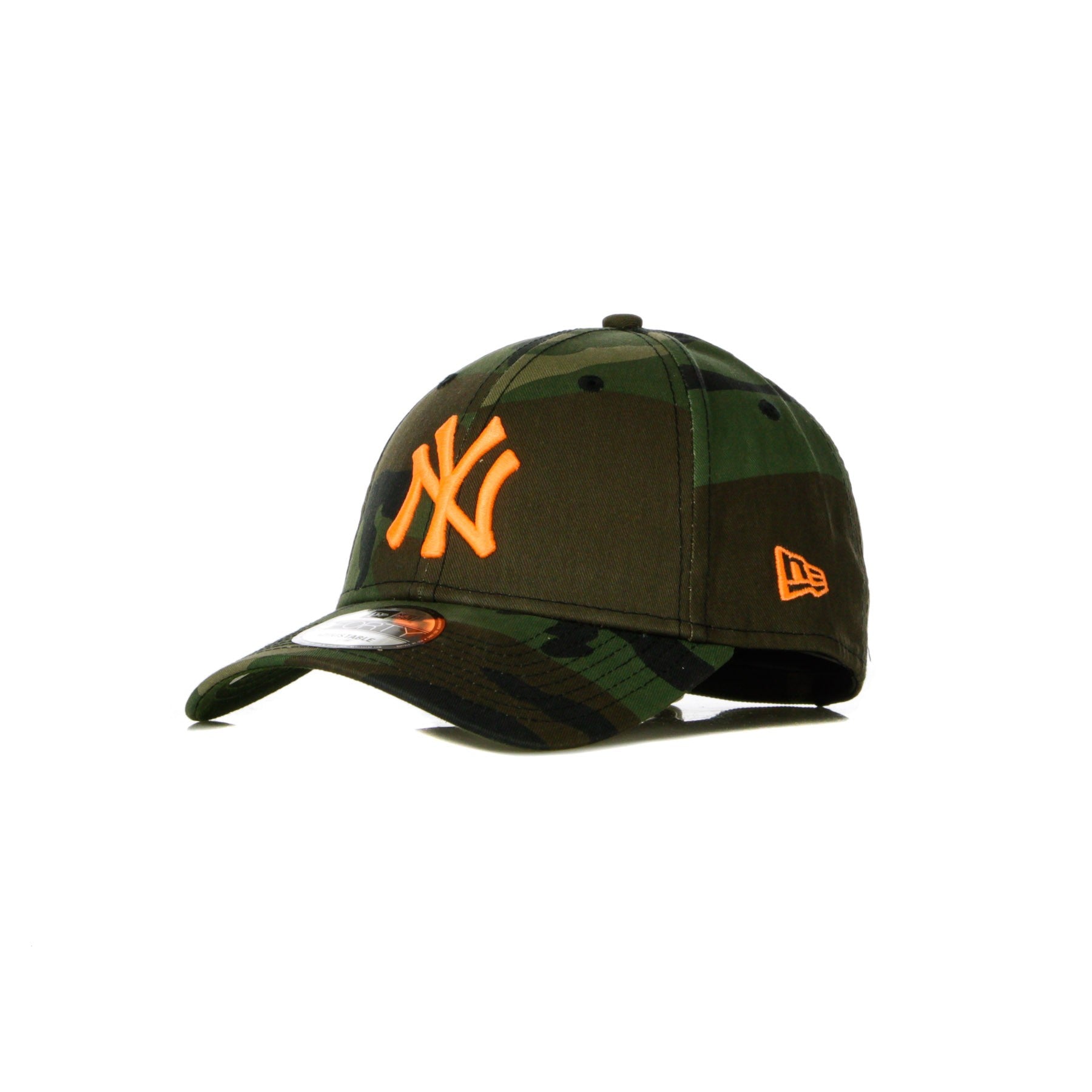 Curved Visor Cap for Men Mlb Camo Essential 940 Neyyan Woodland Camo/neon Orange