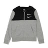 Nike, Felpa Cappuccio Zip Bambino Sportswear Swoosh, Dk Grey Heather/black/white/white