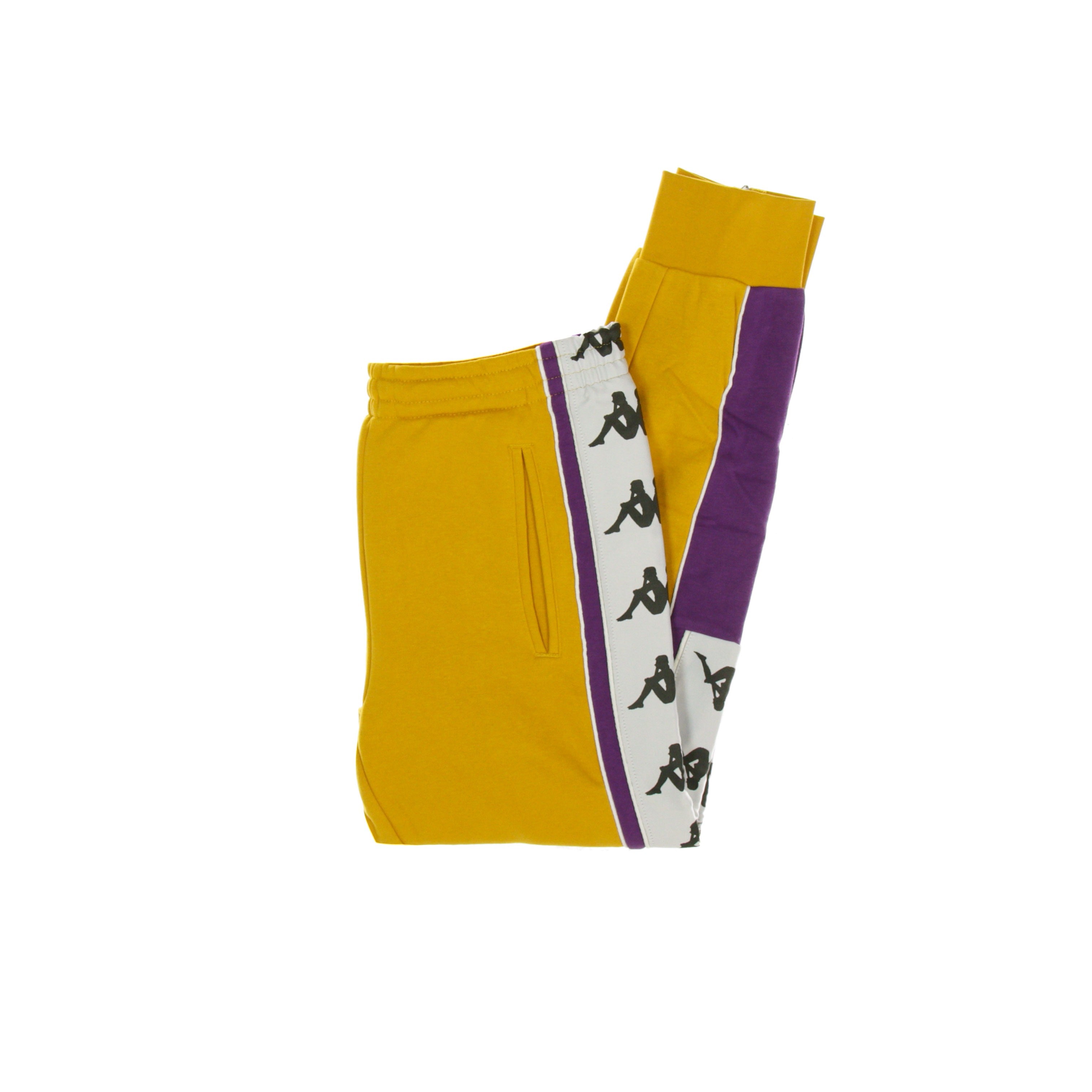 Banda 10 Delaz Men's Fleece Tracksuit Pants Yellow Ochre/violet/white