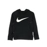 Nike, Felpa Leggera Cappuccio Bambino B Sportswear Fleece Swoosh Hooded Pullover, Black/white