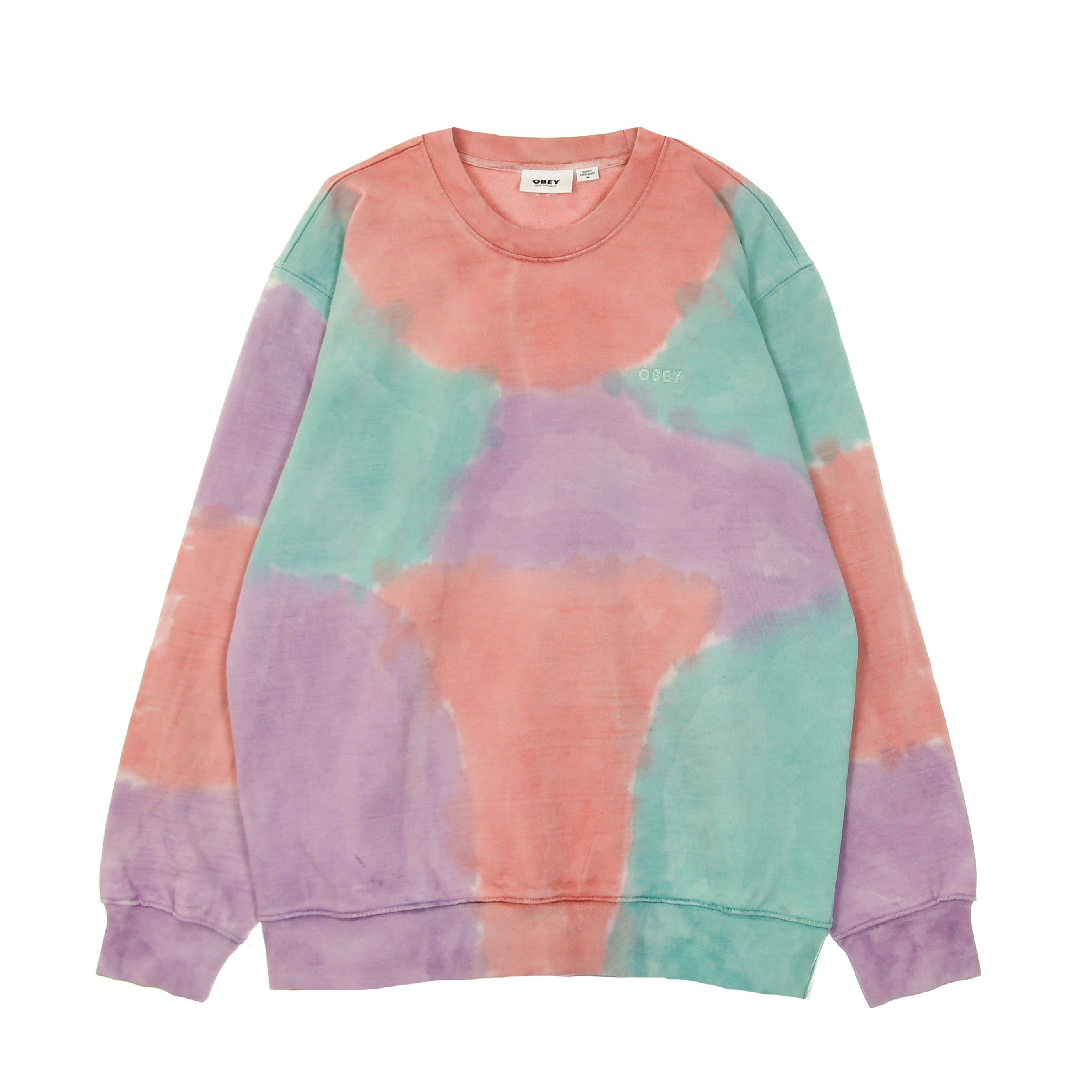 Obey Men's Crewneck Sweatshirt Sustainable Tie Dye Crew Specialty