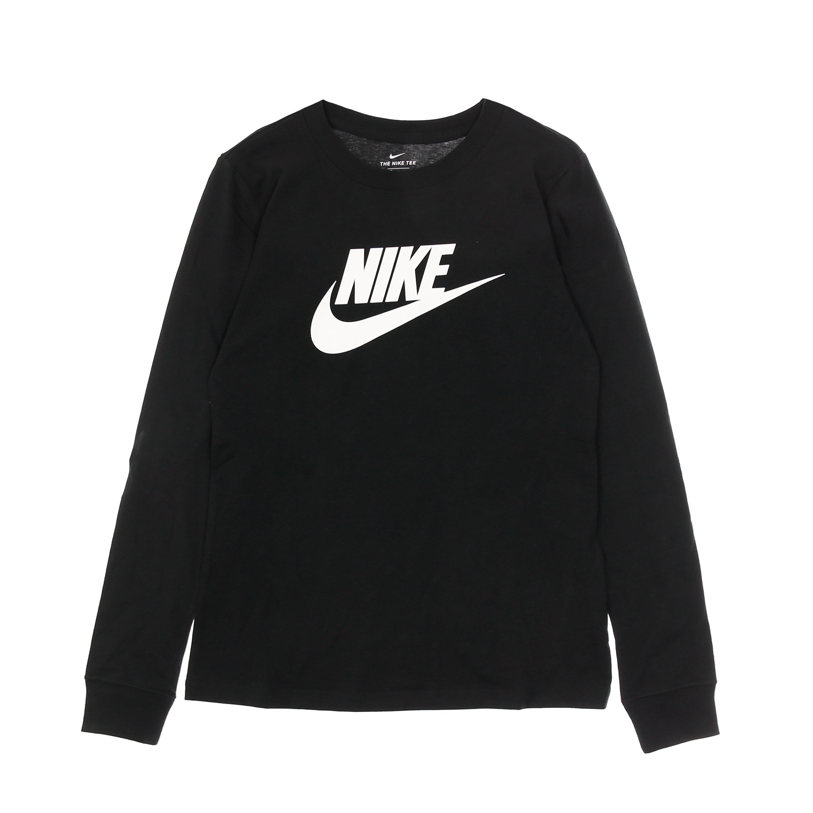 Nike, Maglietta Manica Lunga Donna W Sportswear Tee Essential L/s Icon Futura, Black/white