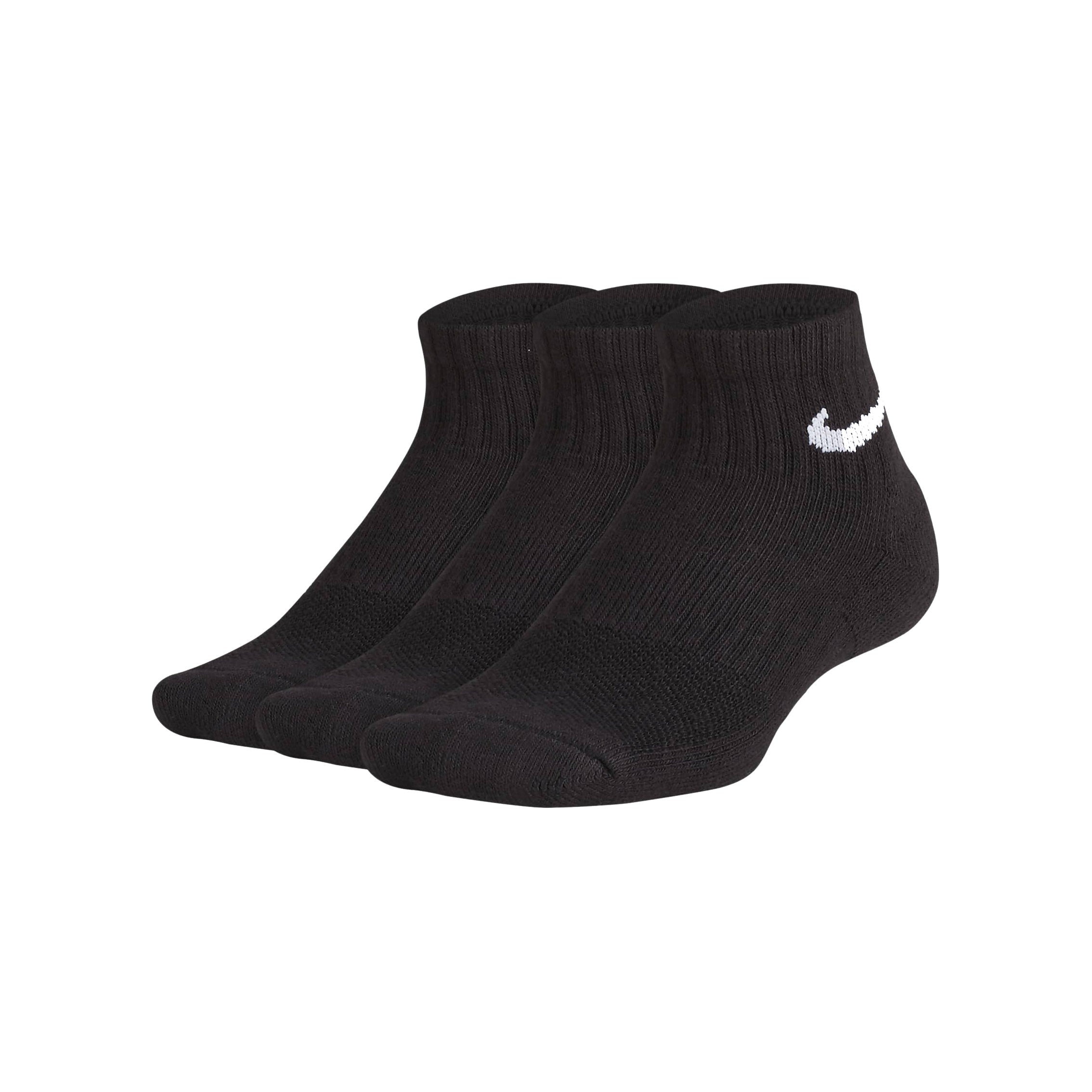 Nike, Calza Bassa Ragazzo Y Everyday Cush Ankle 3pr, White/black