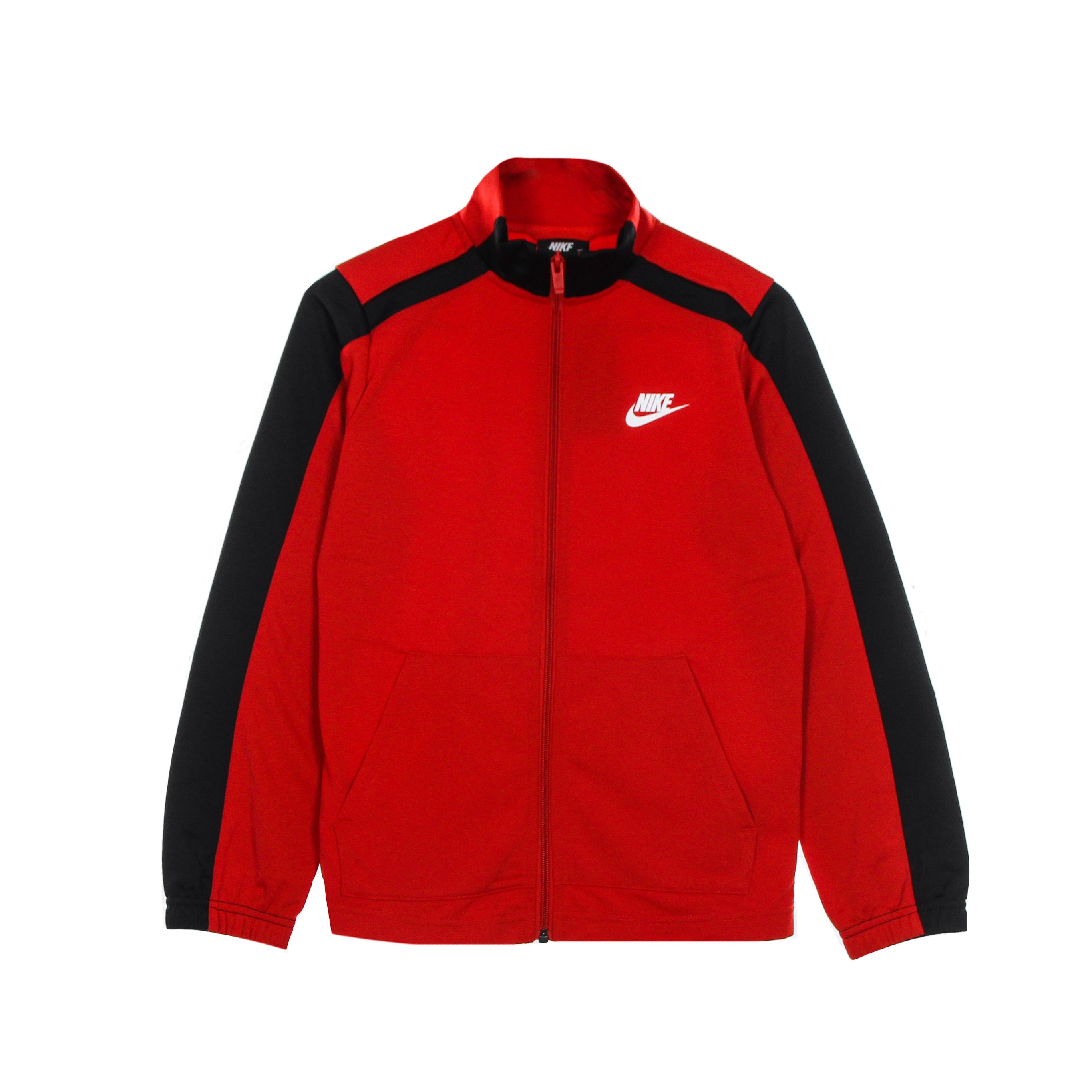 Nike, Completo Tuta Ragazzo U Sportswear Hybrid Poly Tracksuit, University Red/black/black/white