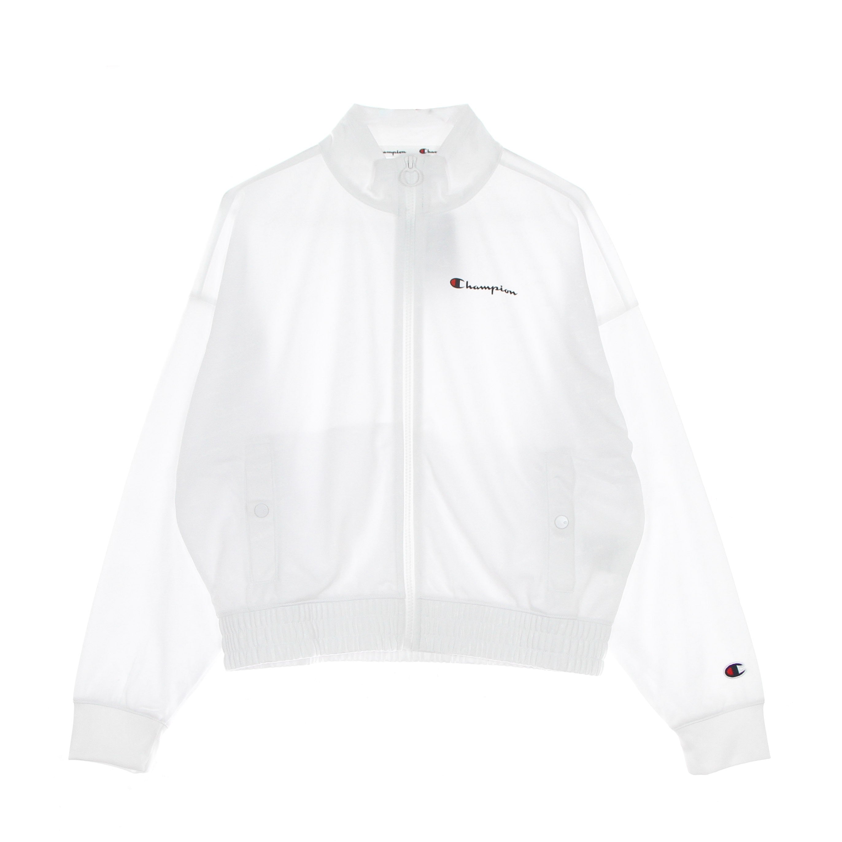 Giacca Tuta Corta Donna Logo Allover Full Zip Sweatshirt White/allover