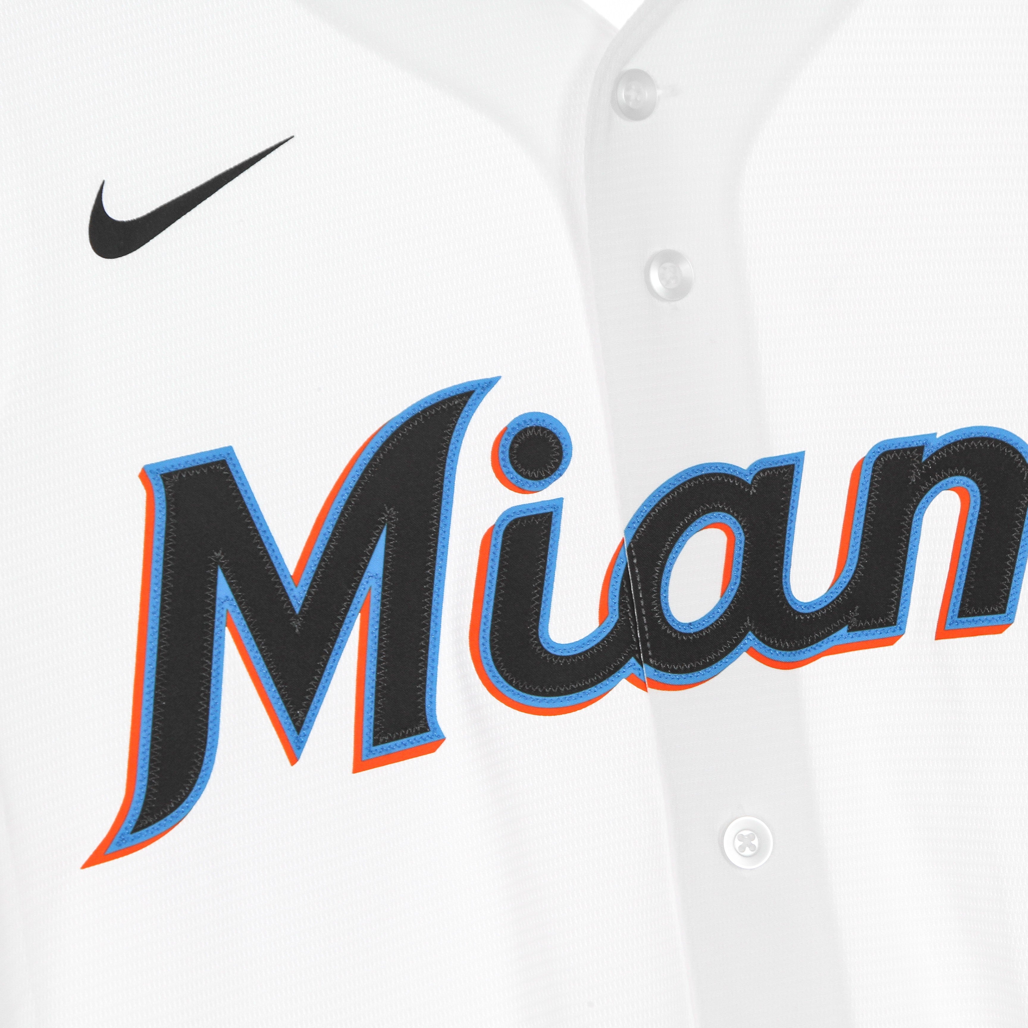 Men's Baseball Jacket Mlb Official Replica Jersey Miamar Home White