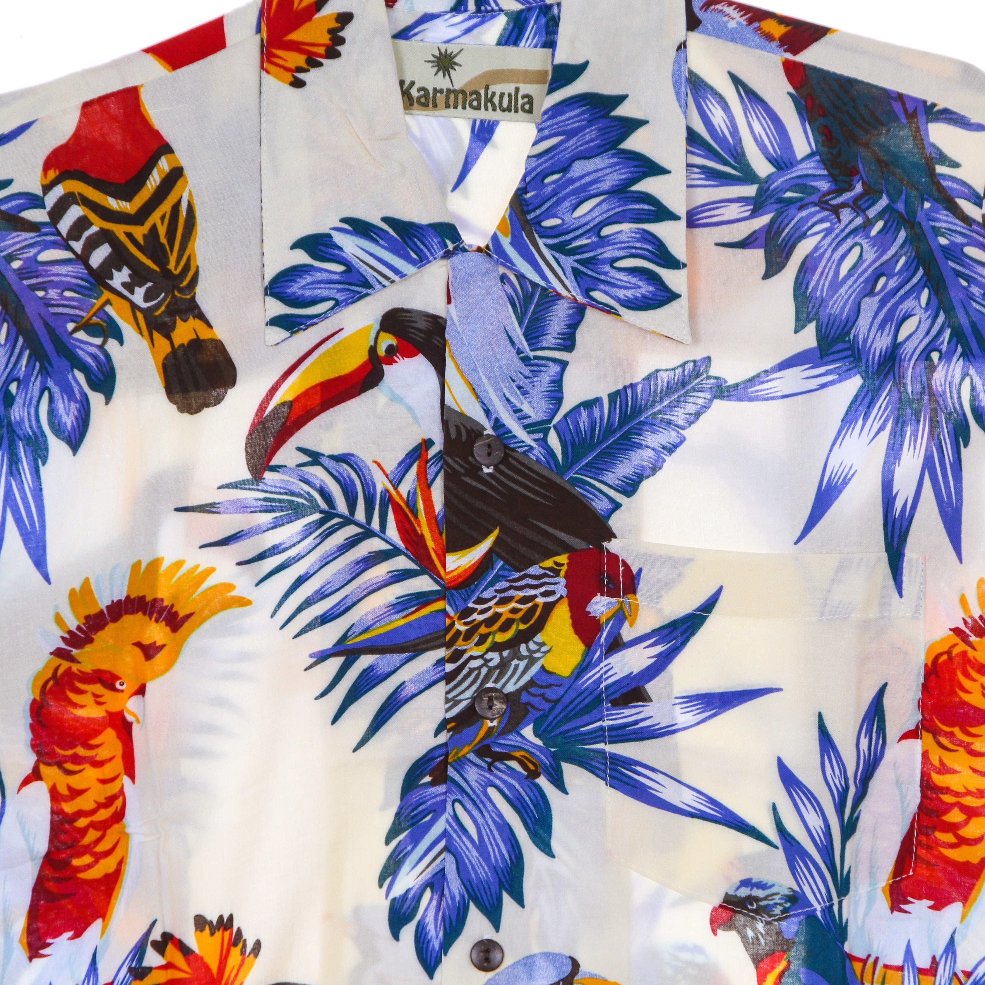 Camicia Manica Corta Uomo Hawaiian Shirt Darian Birds