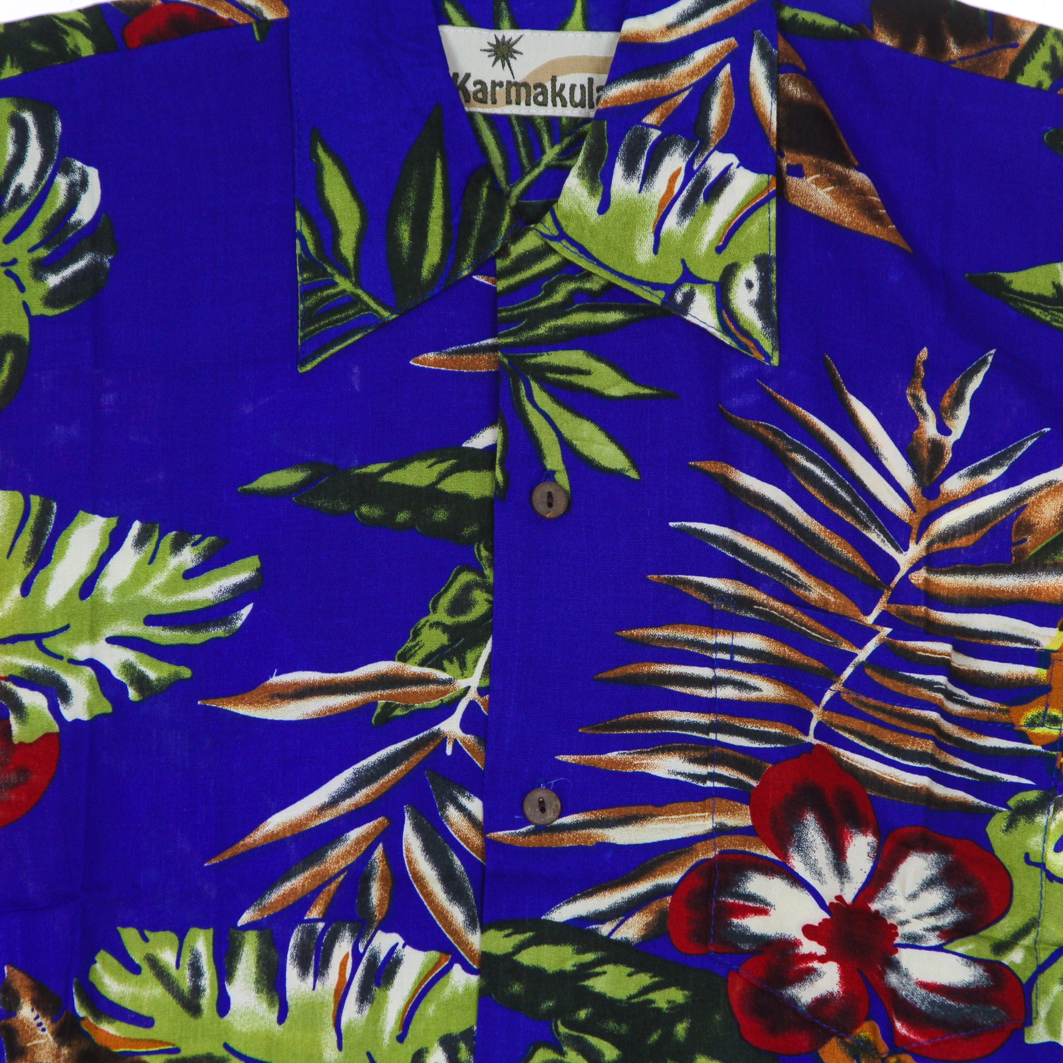 Karmakula, Camicia Manica Corta Uomo Hawaiian Shirt, 