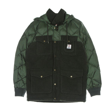Franklin E Marshall, Giubbotto Uomo Jackets Uni Zip + Hood Long, Verde Militare