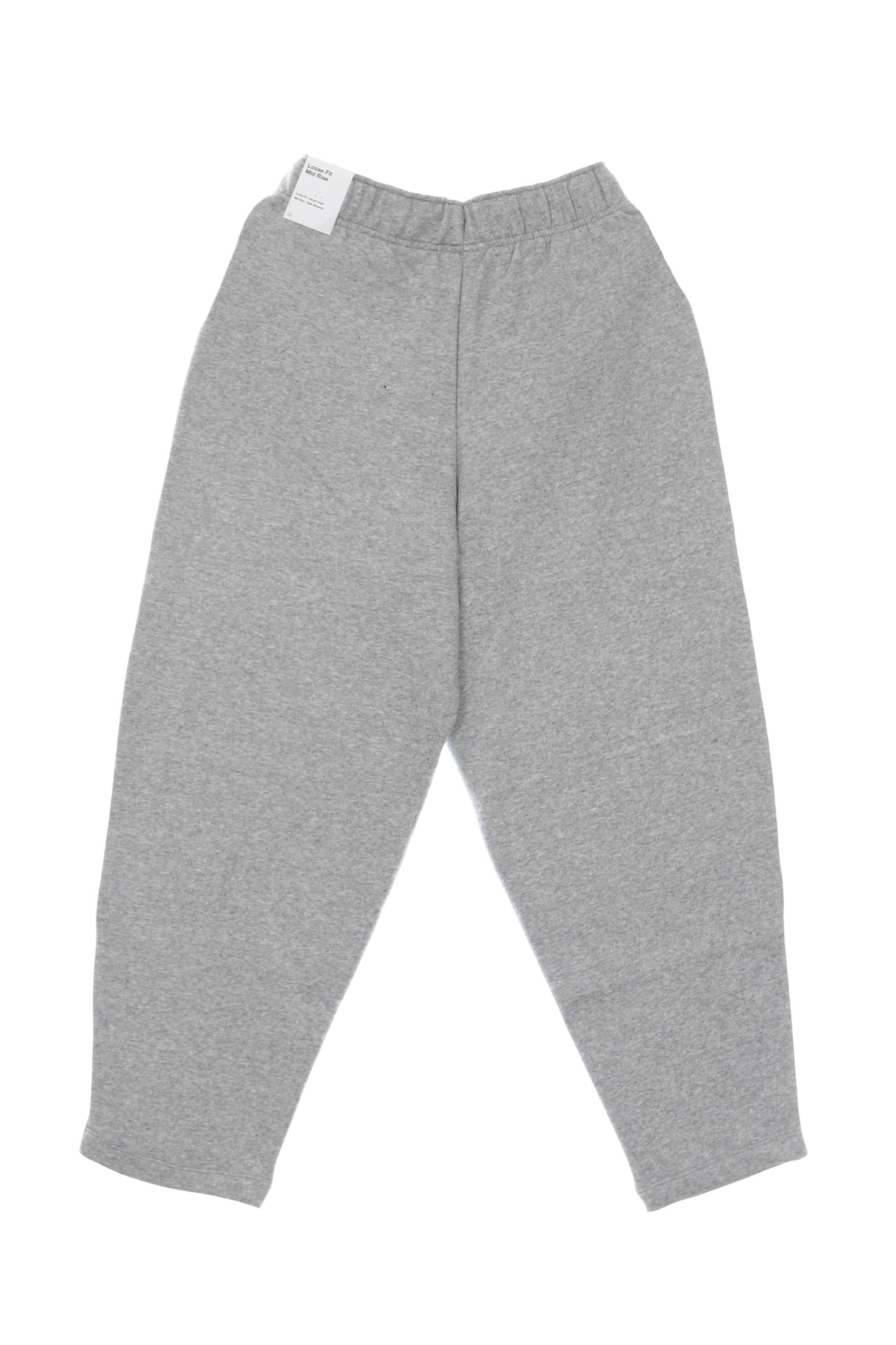 Nike, Pantalone Tuta Felpato Donna W Essentials Collection Fleece Curve Pants, Dk Grey Heather/white