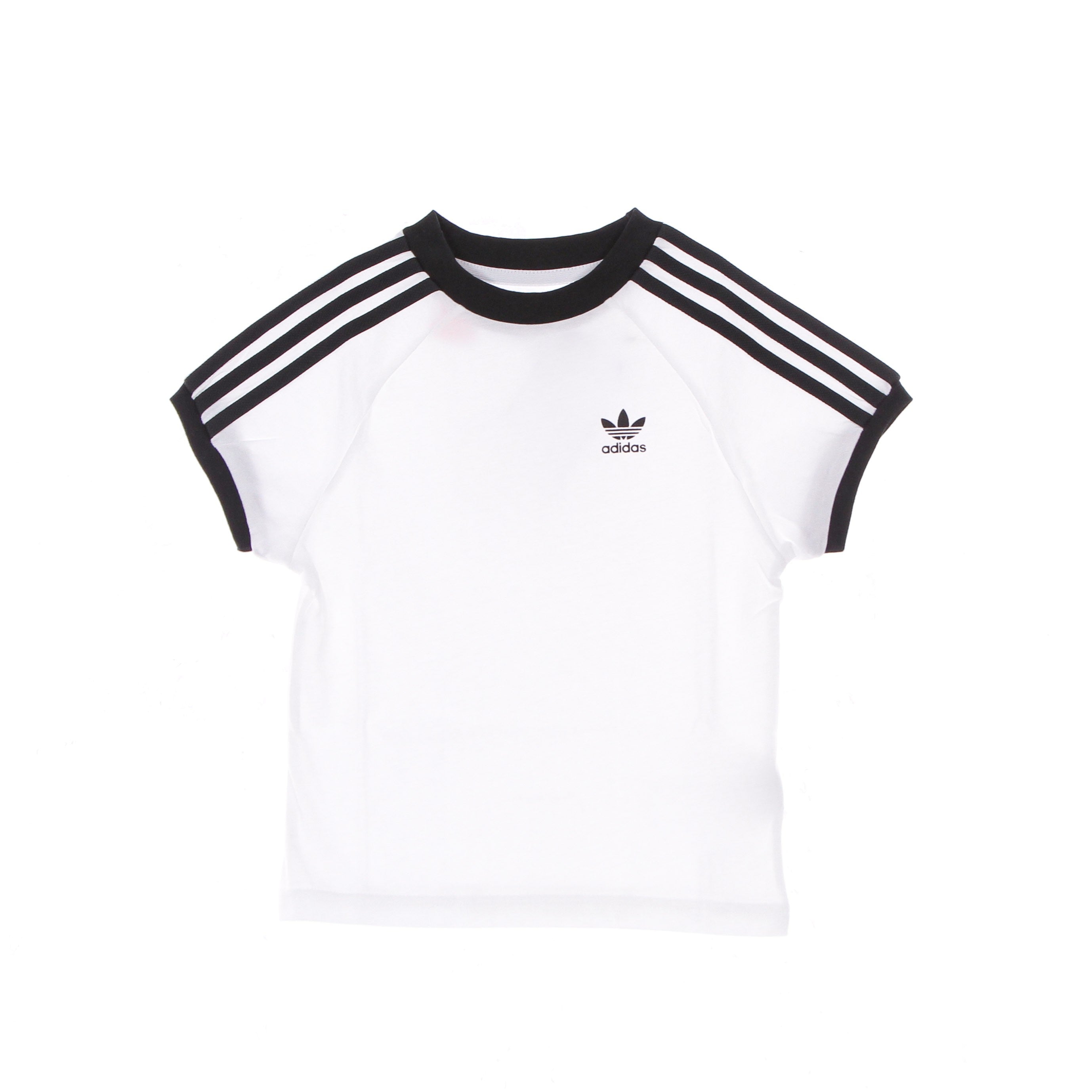 Adidas, Maglietta Bambino 3 Stripes Adicolor Tee, White/black