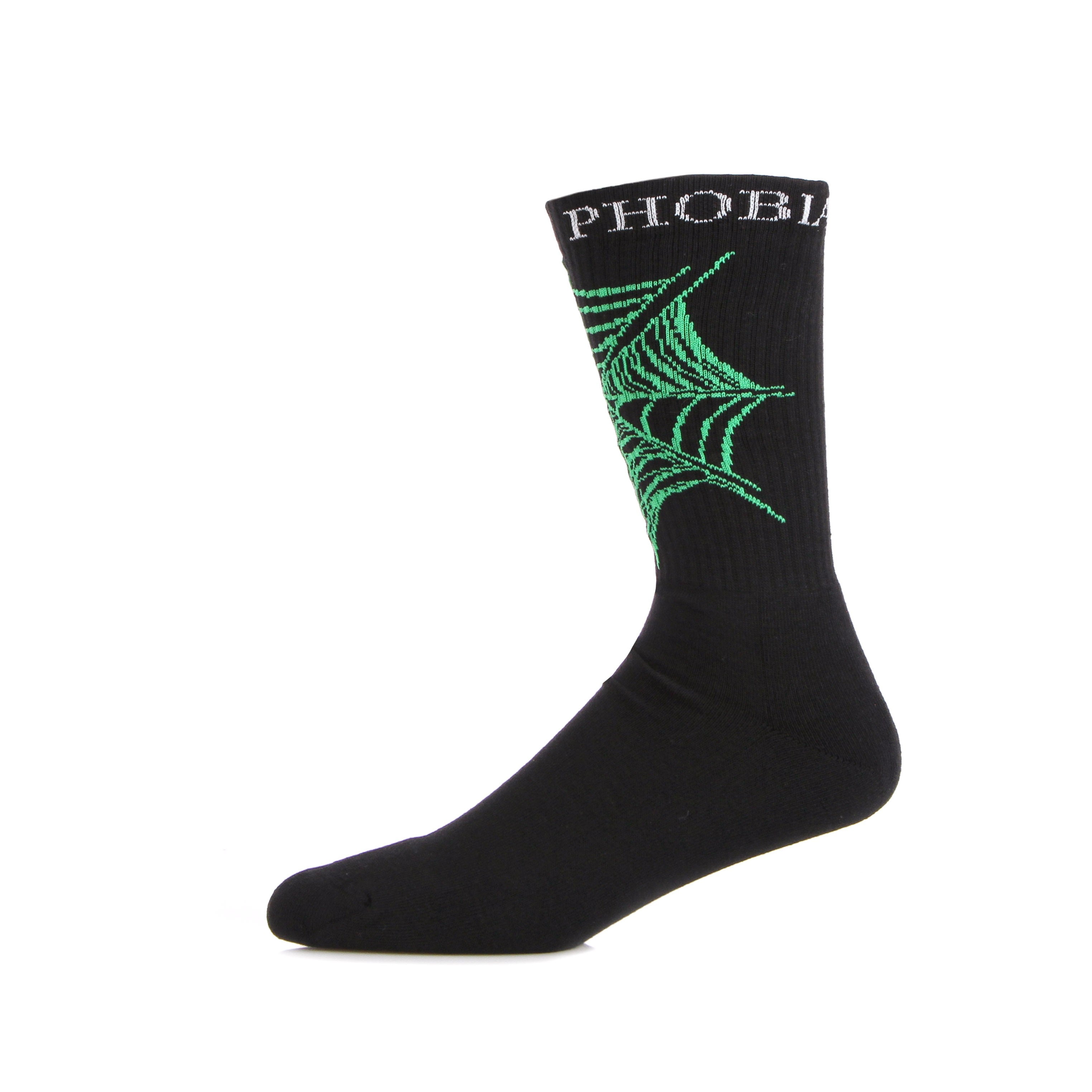 Phobia, Calza Media Uomo Green Webcob Socks, Black/green