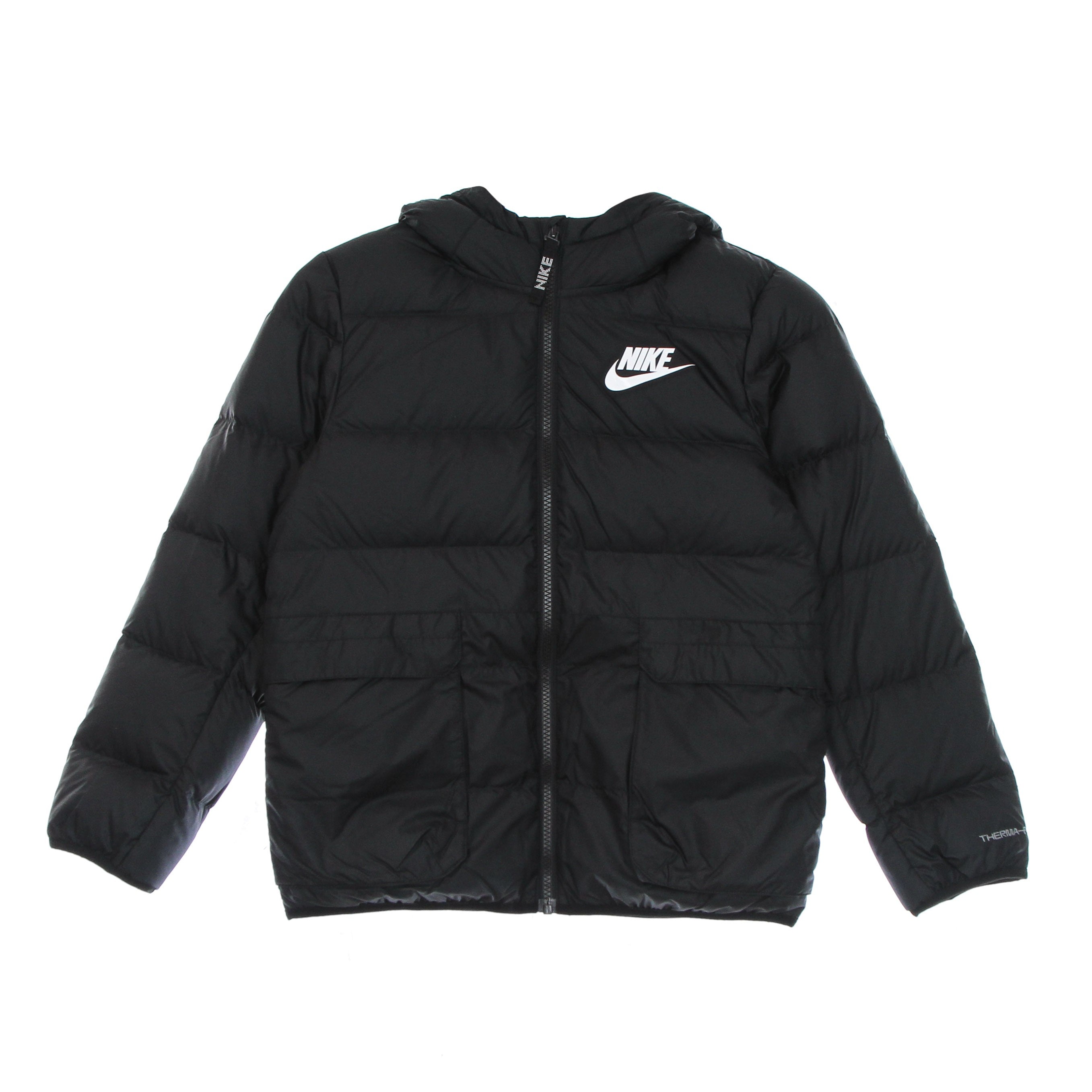 Nike, Piumino Ragazzo Therma Fit Downfill Jacket, Black/black/white