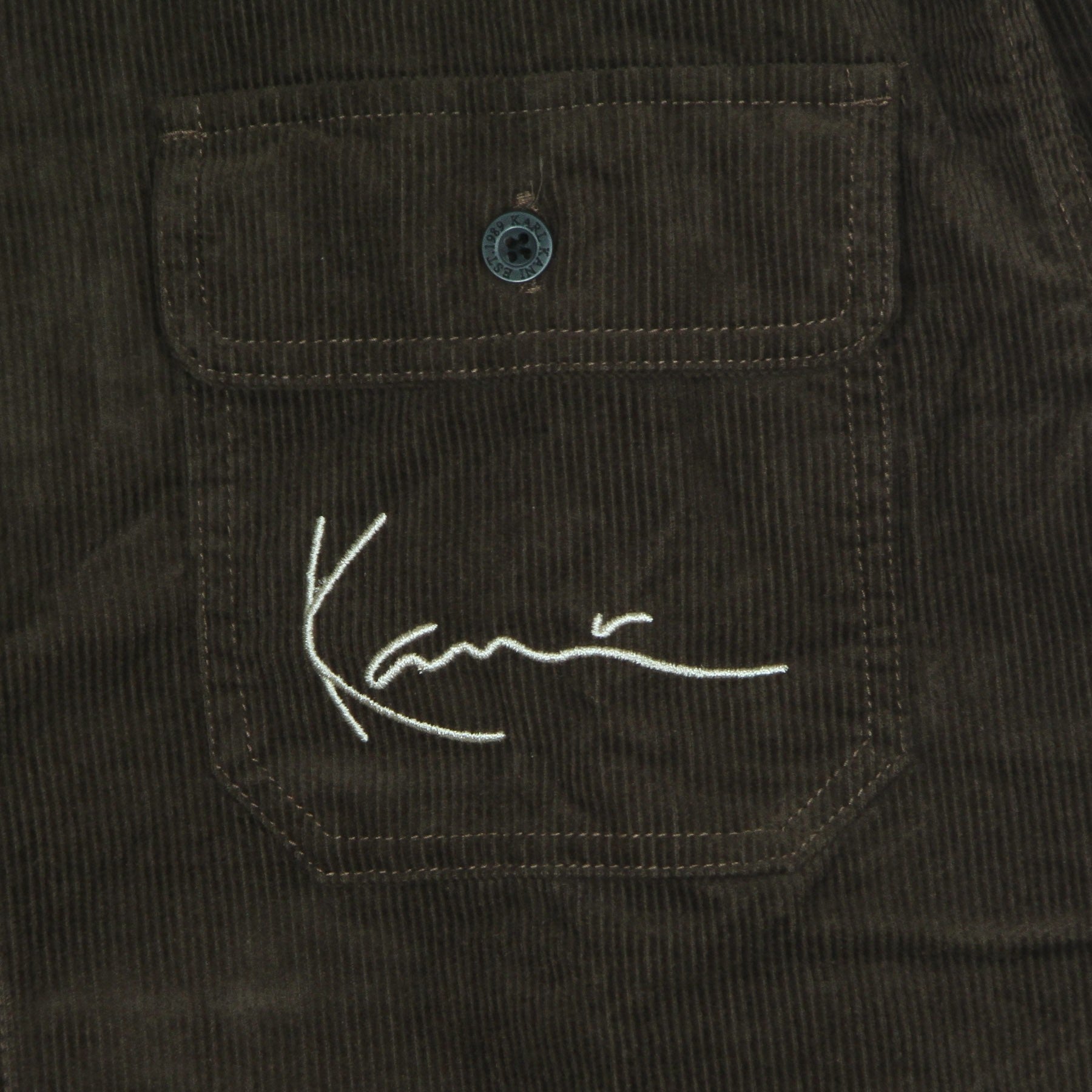 Karl Kani, Camicia Manica Lunga Uomo Chest Signature Corduroy Shirt, 