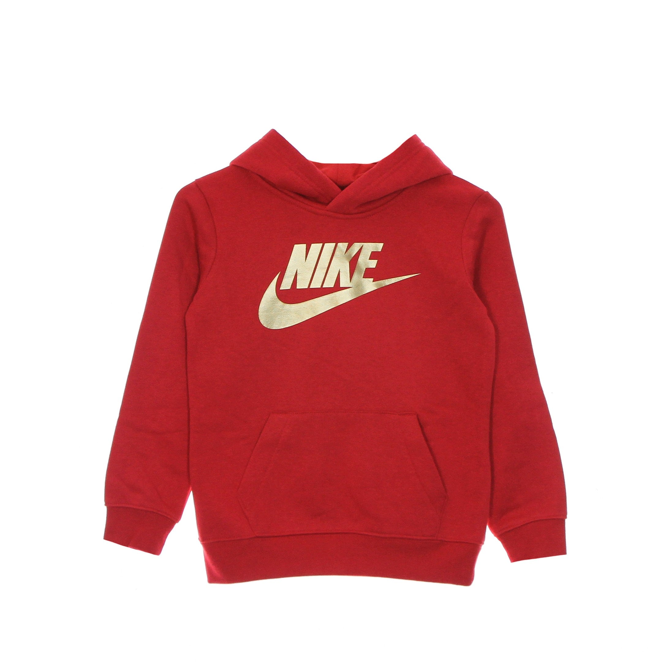 Nike, Felpa Cappuccio Bambino Metallic Hybrid Gifting Hoodie, University Red