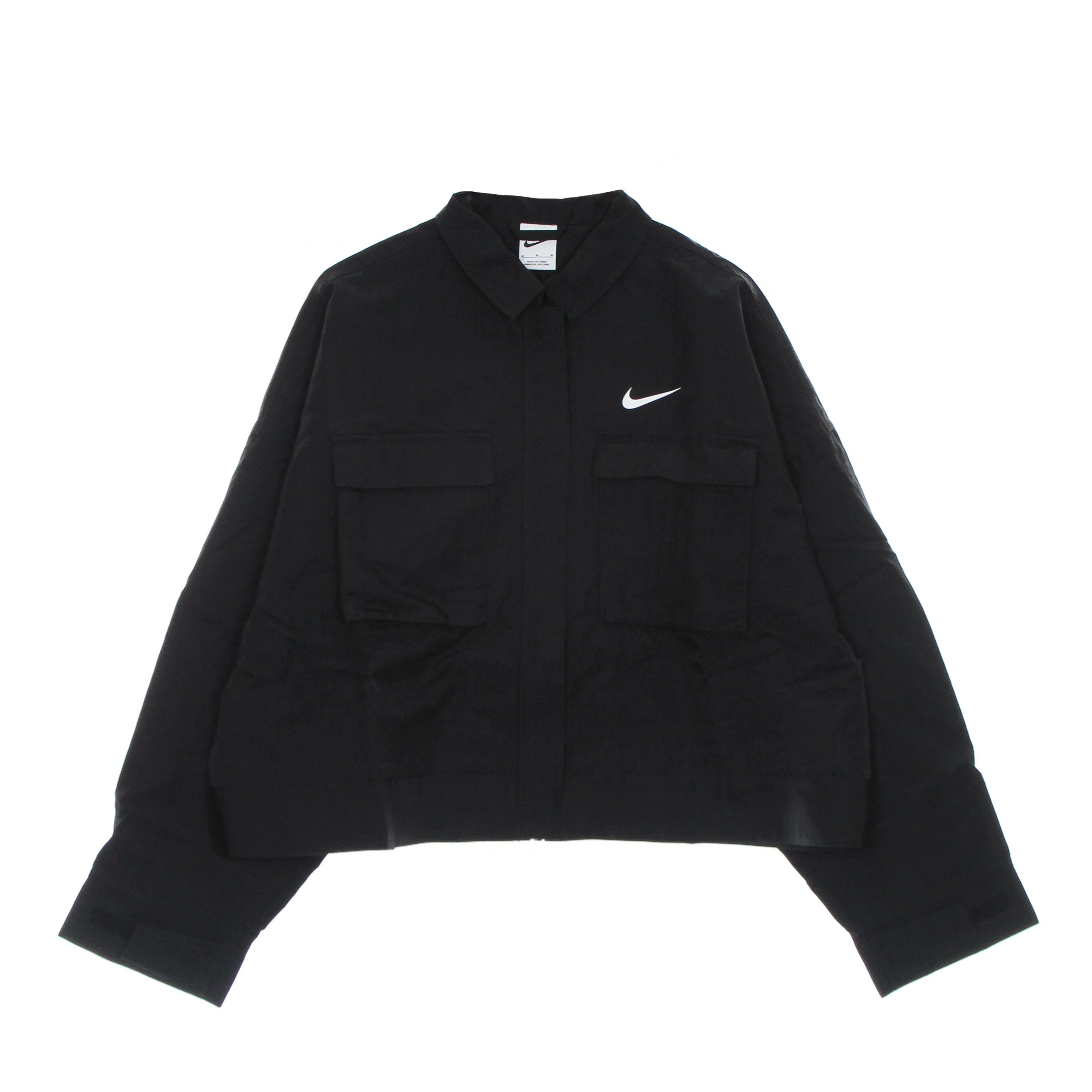 Nike, Giubbotto Donna Essential Woven Field Jacket, Black/white
