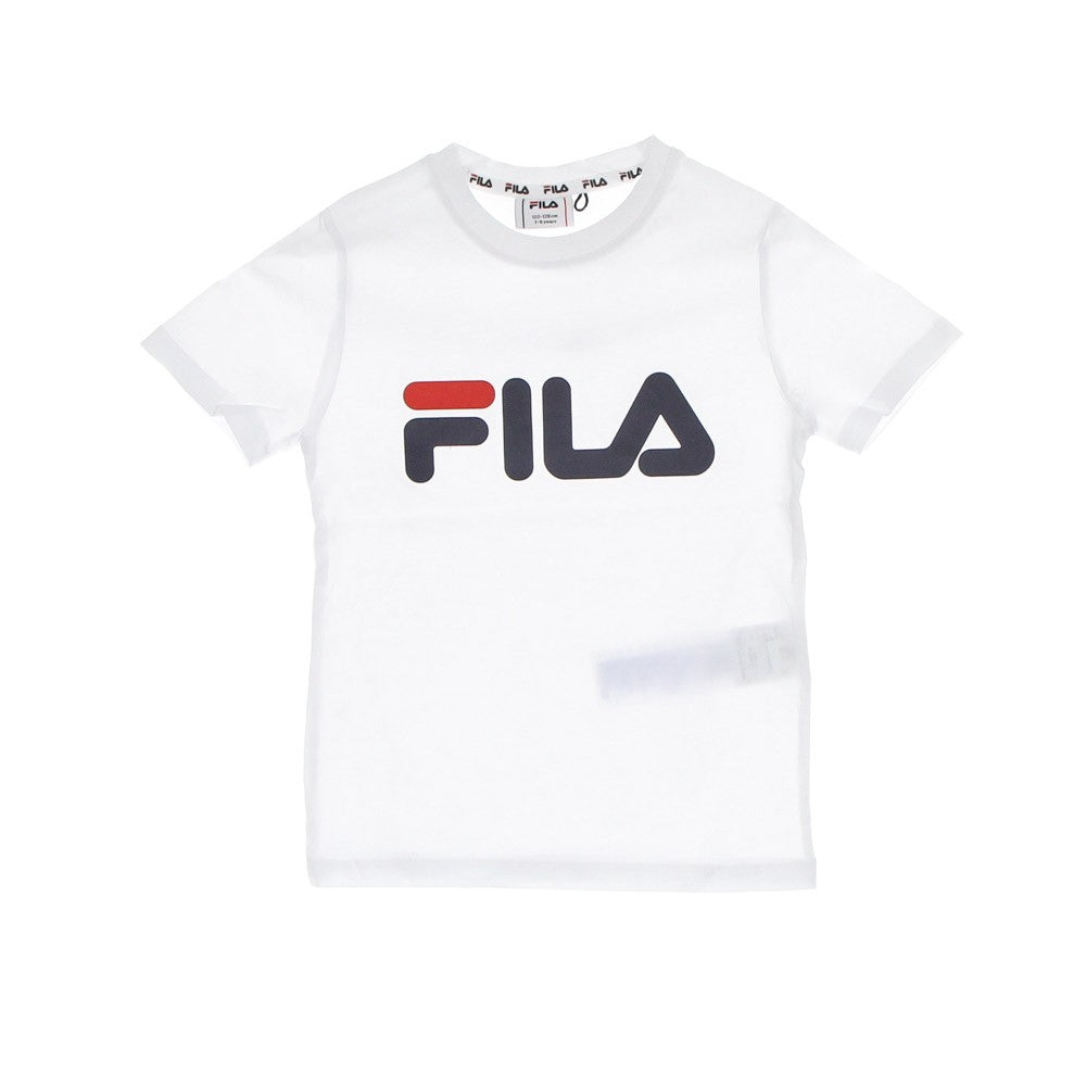 Fila, Maglietta Bambino Sala Classic Logo Tee, Bright White