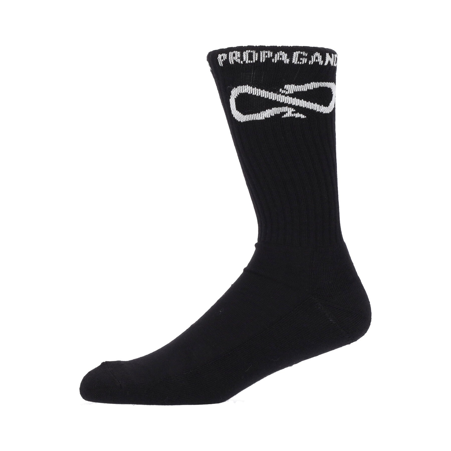 Propaganda, Calza Media Uomo Logo Mid Socks, Black/white