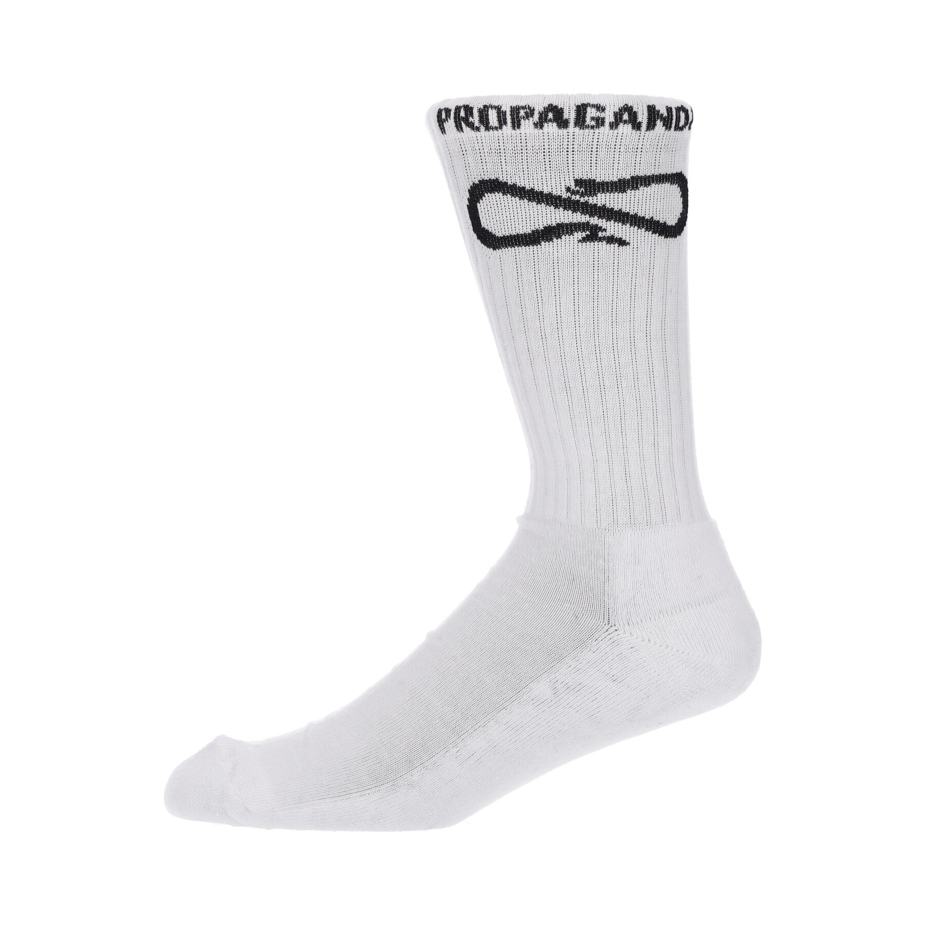 Propaganda, Calza Media Uomo Logo Mid Socks, White/black