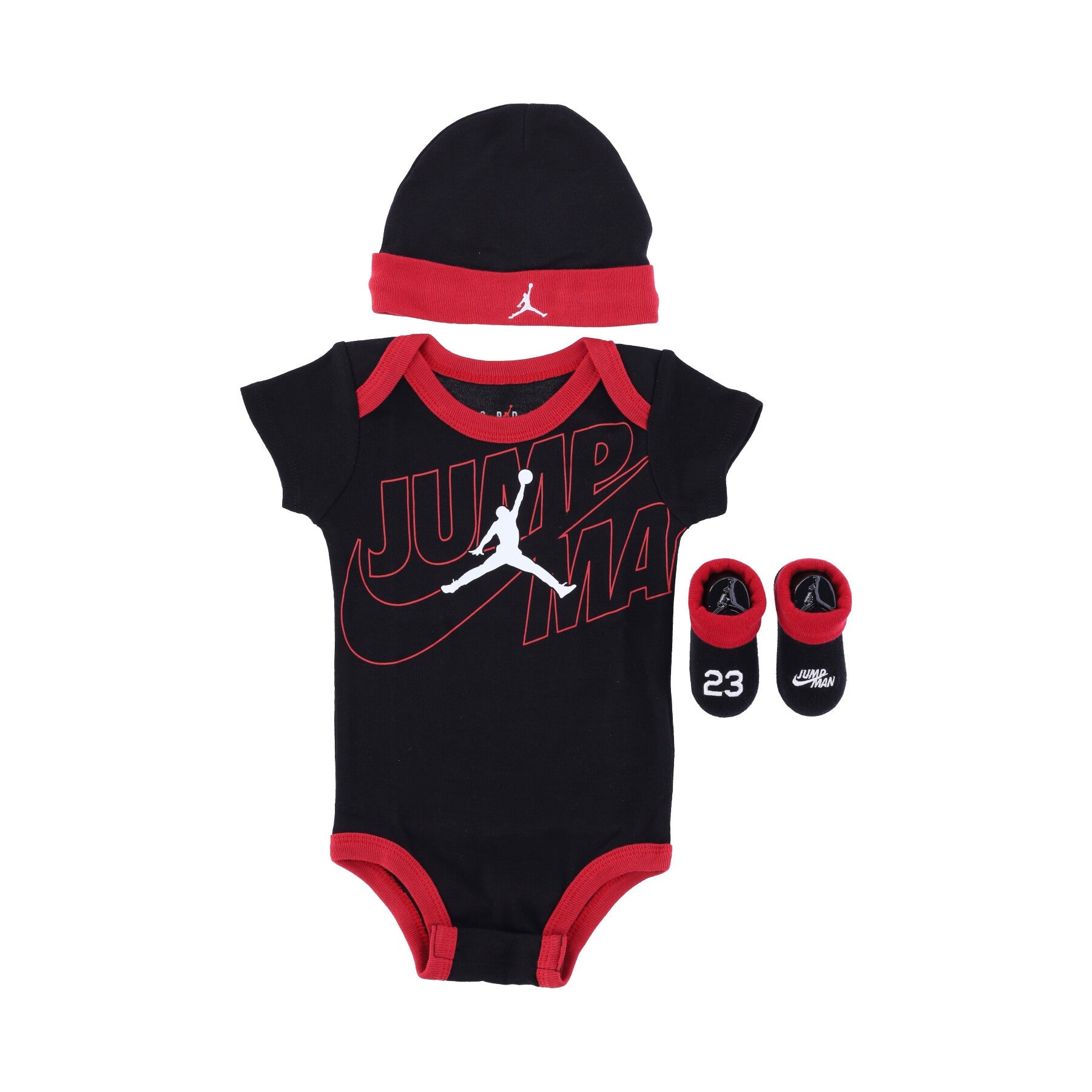 Aop 3pc Box Set Black Bodysuit+hat+socks Set for Newborns