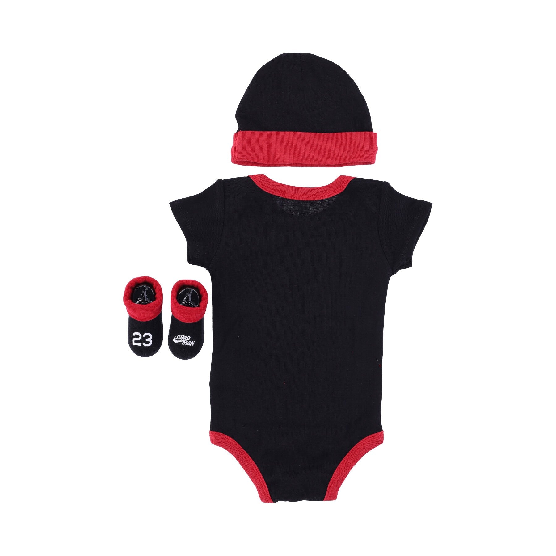 Aop 3pc Box Set Black Bodysuit+hat+socks Set for Newborns