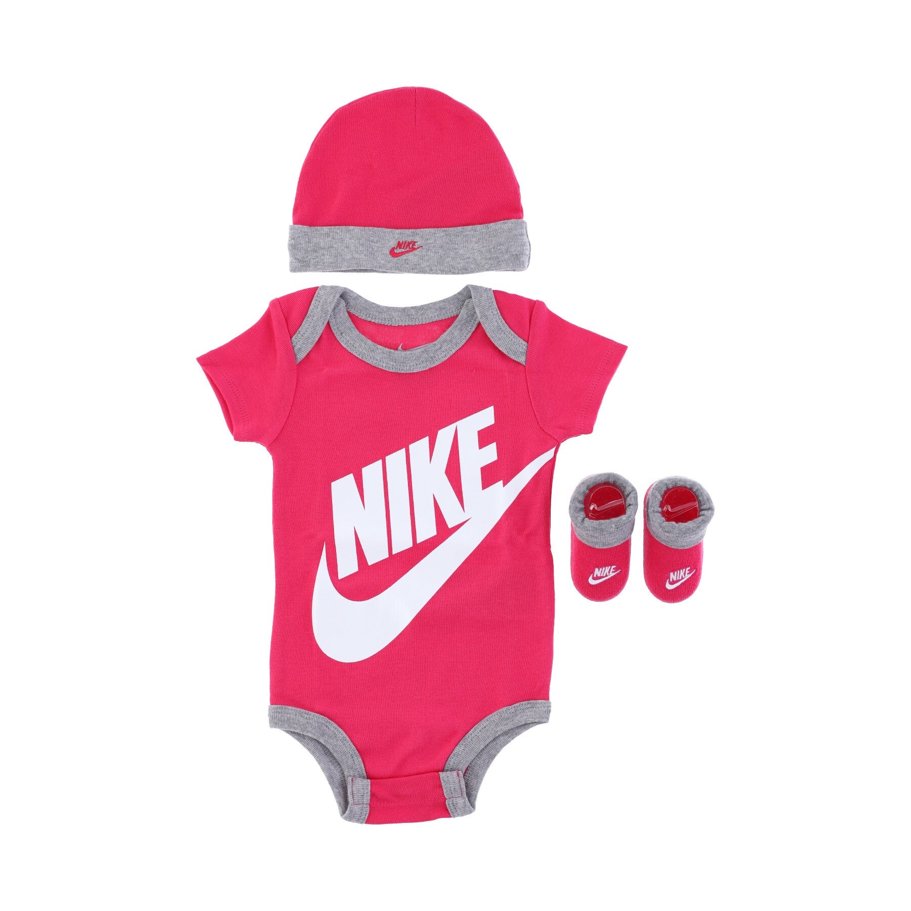 Bodysuit+hat+socks Baby Futura Logo Set Rush Pink
