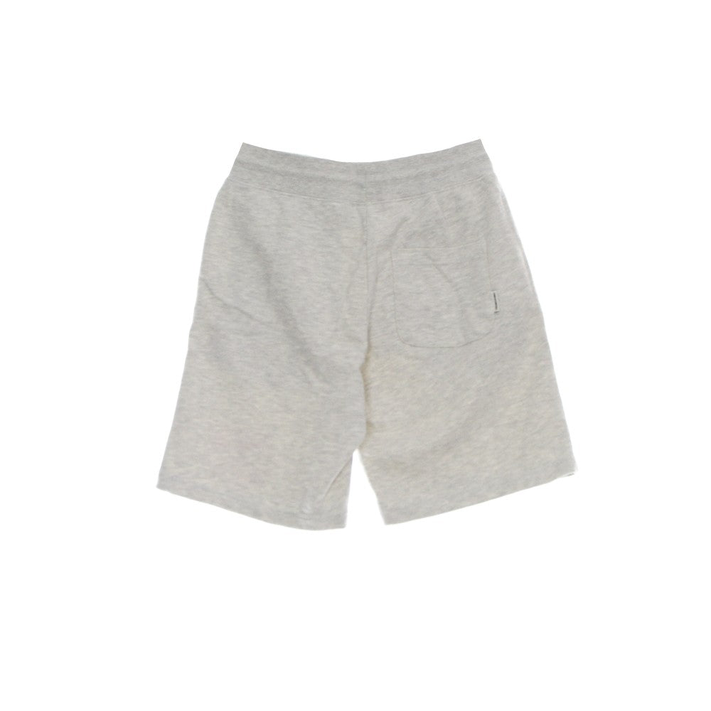 Men's Short Tracksuit Pants Diagonal Fleece Shorts Light Grey