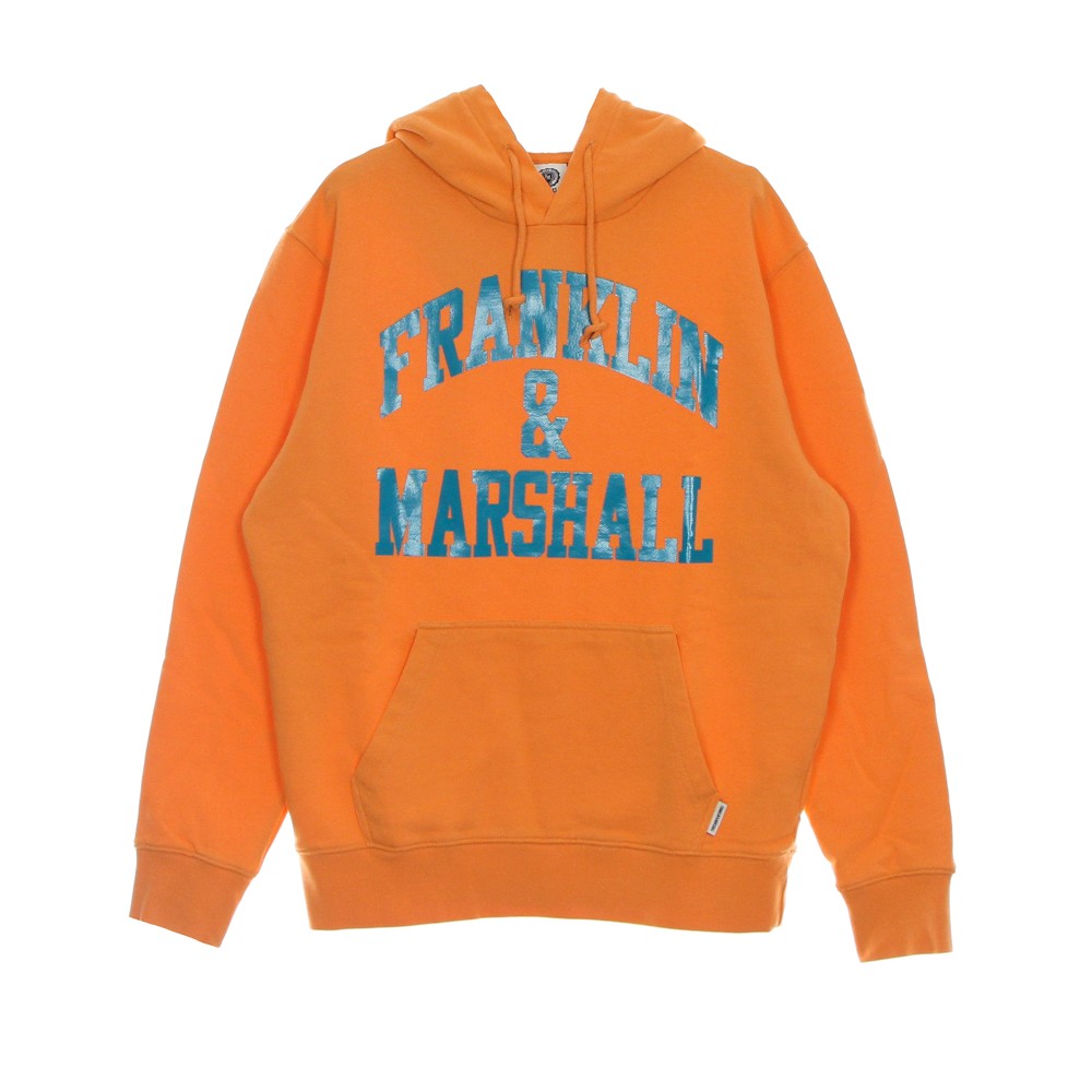 Men's Lightweight Hooded Sweatshirt Diagonal Fleece Hoodie Orange