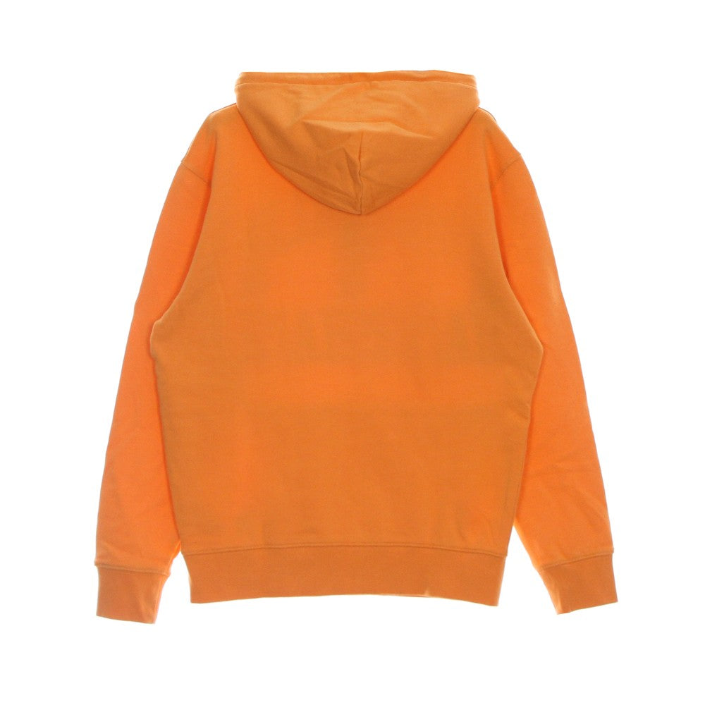 Men's Lightweight Hooded Sweatshirt Diagonal Fleece Hoodie Orange