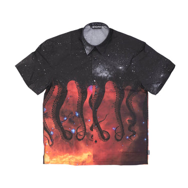Octopus, Camicia Manica Corta Uomo Galaxy Shirt, Black