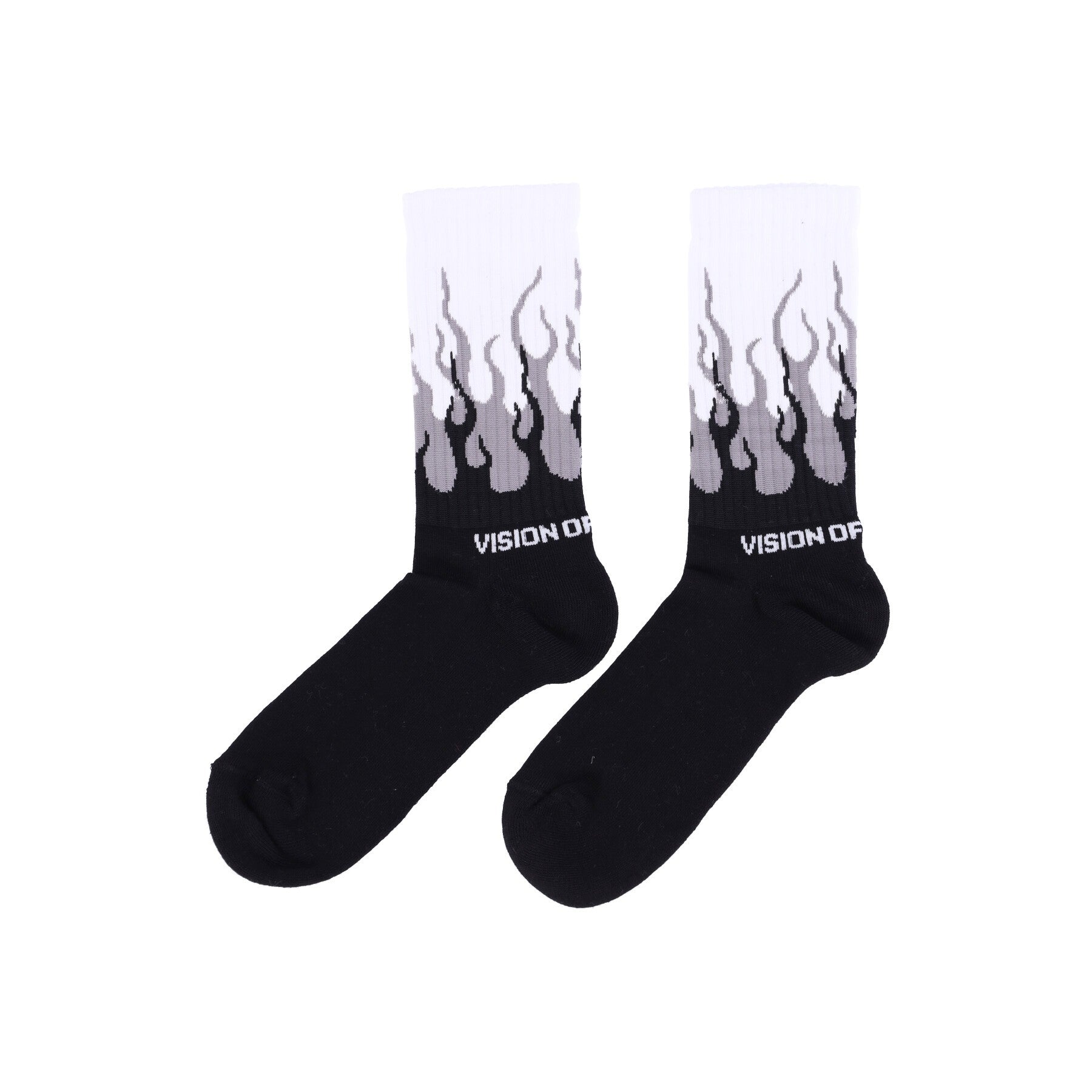 Vision Of Super, Calza Media Uomo Double Flames Socks, Grey