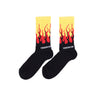 Vision Of Super, Calza Media Uomo Double Flames Socks, Yellow/red