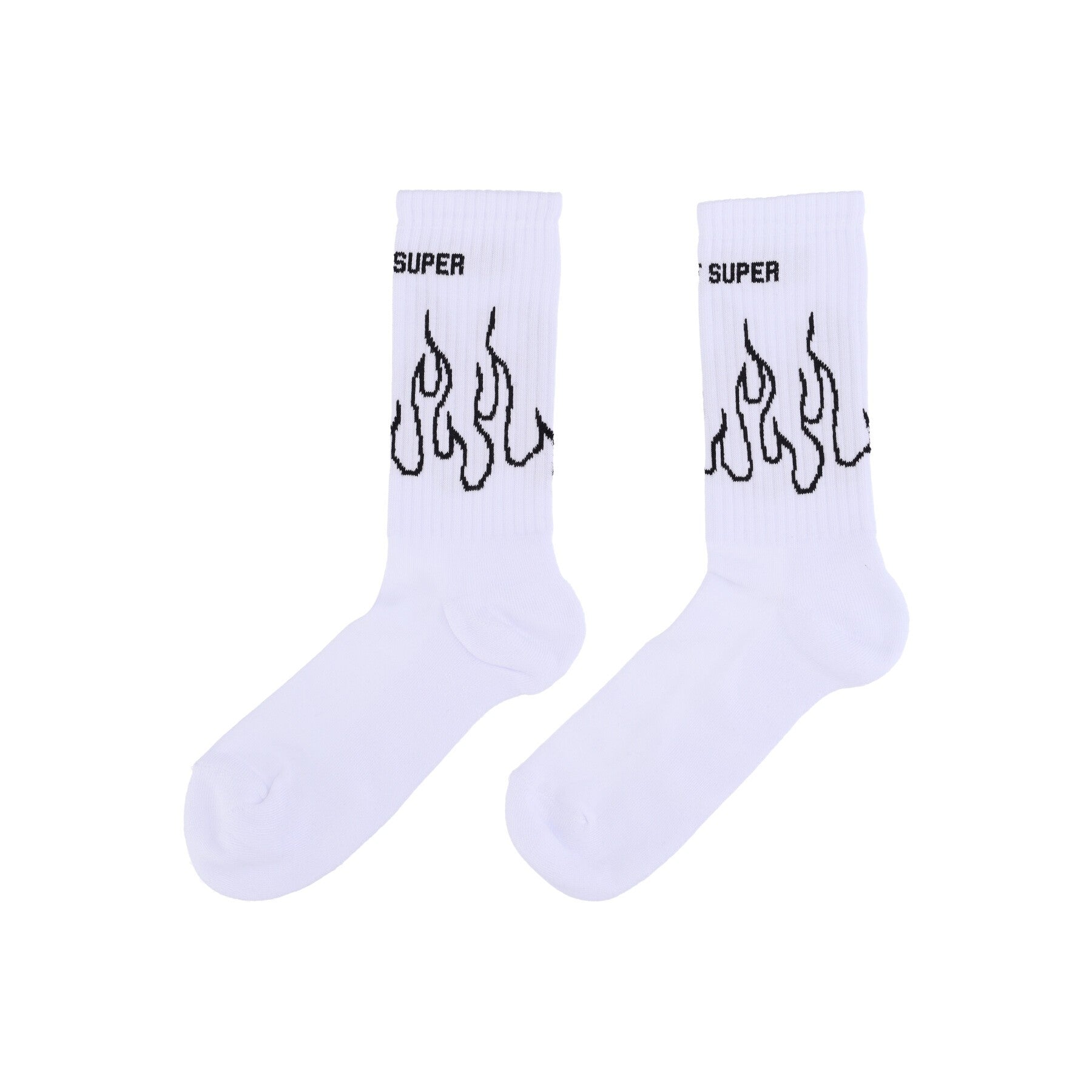 Vision Of Super, Calza Media Uomo Flame Contour Socks, White/black