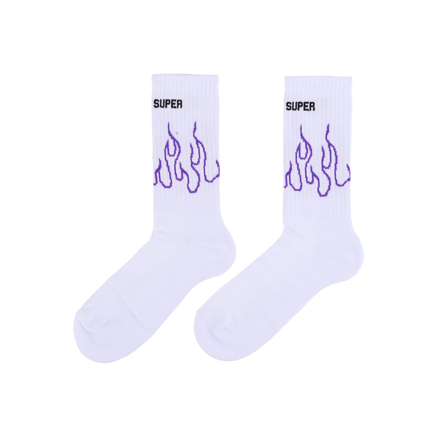Calza Media Uomo Flames Contour Socks White/purple
