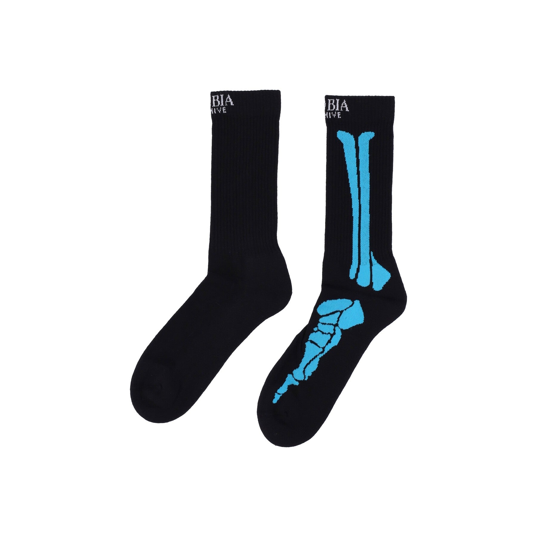 Phobia, Calza Media Uomo Bones Print Socks, Black/blue