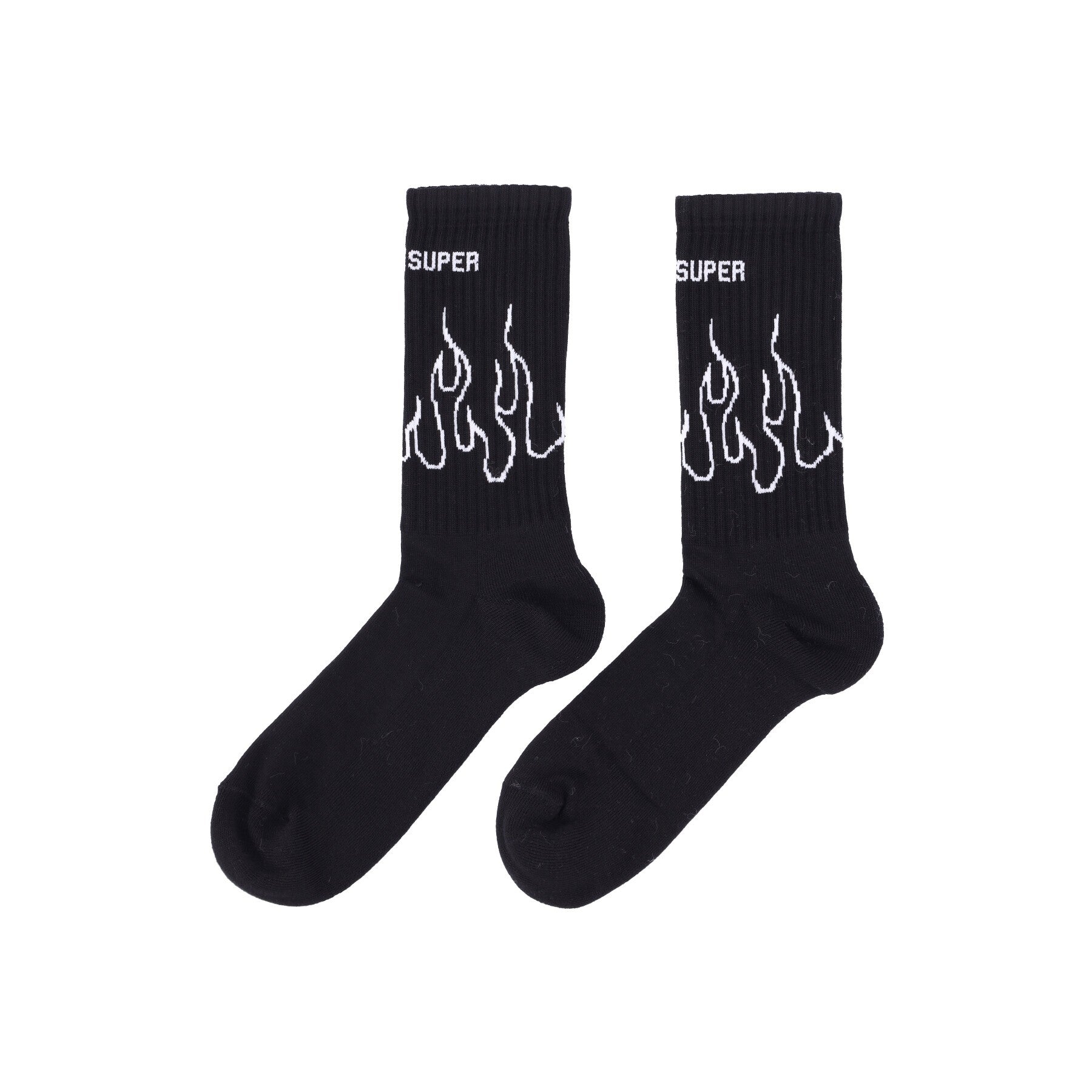 Vision Of Super, Calza Media Uomo Flames Contour Socks, Black/white