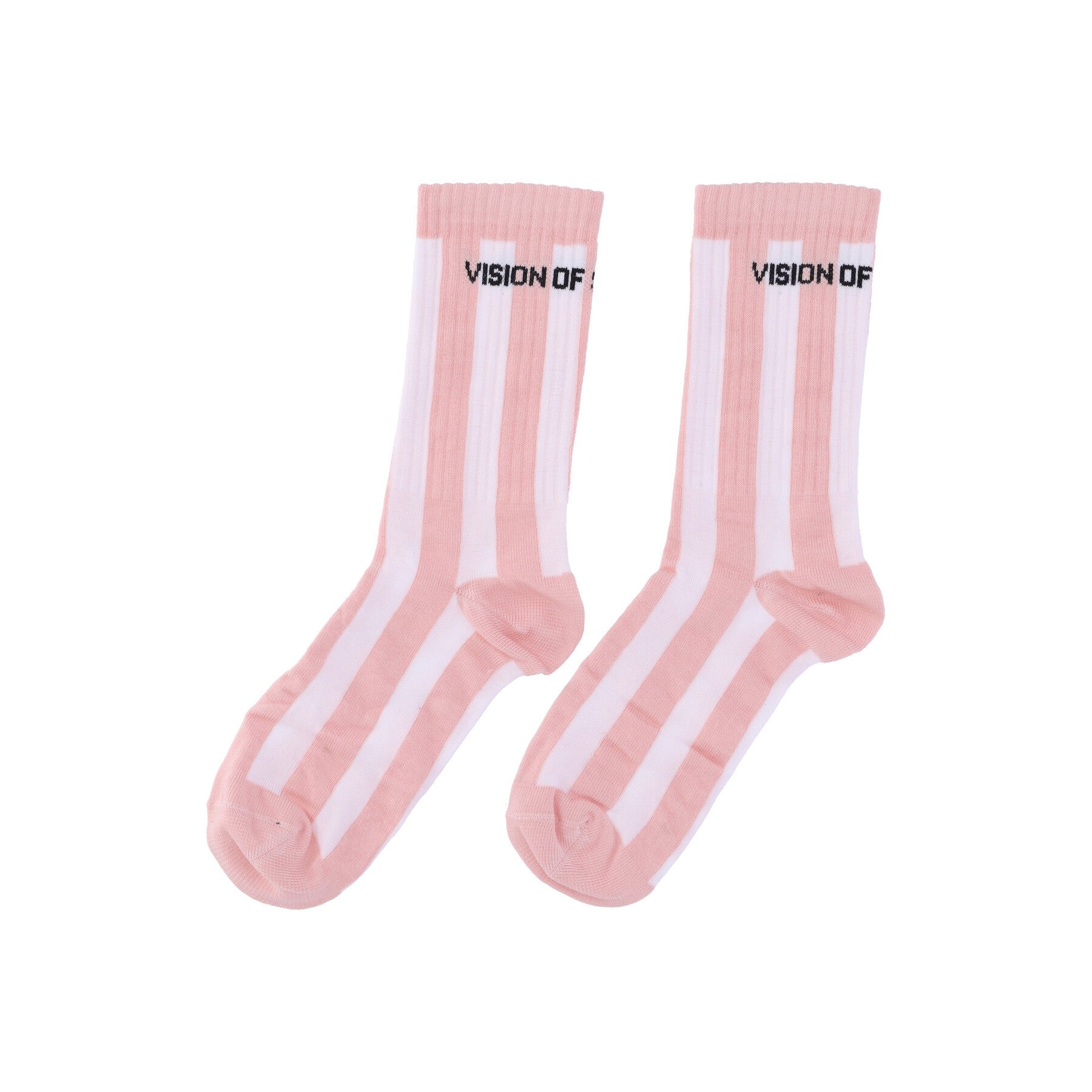 Vision Of Super, Calza Media Uomo Stripes Socks, Pink