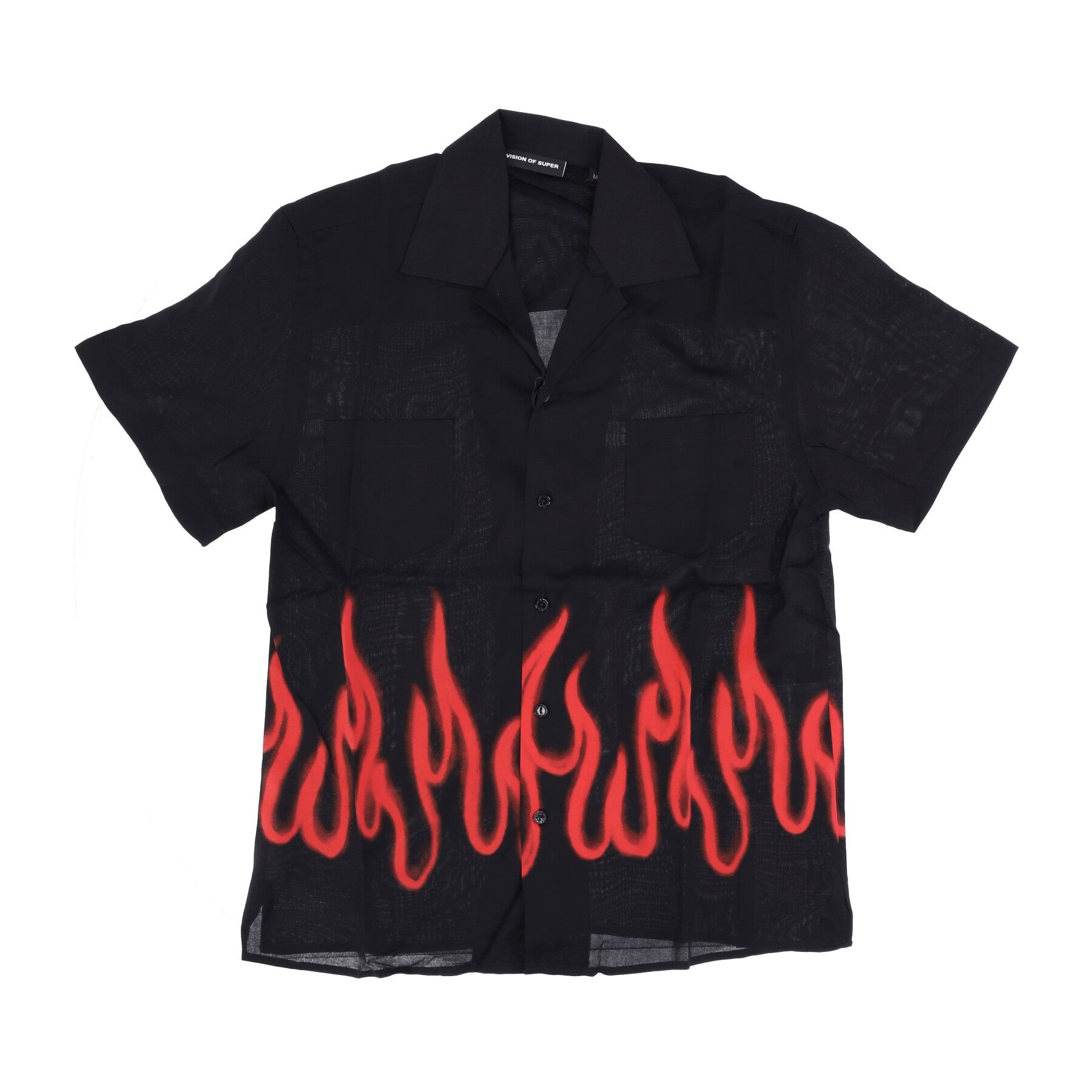Men's Short Sleeve Shirt Spray Flames Shirt Black/red