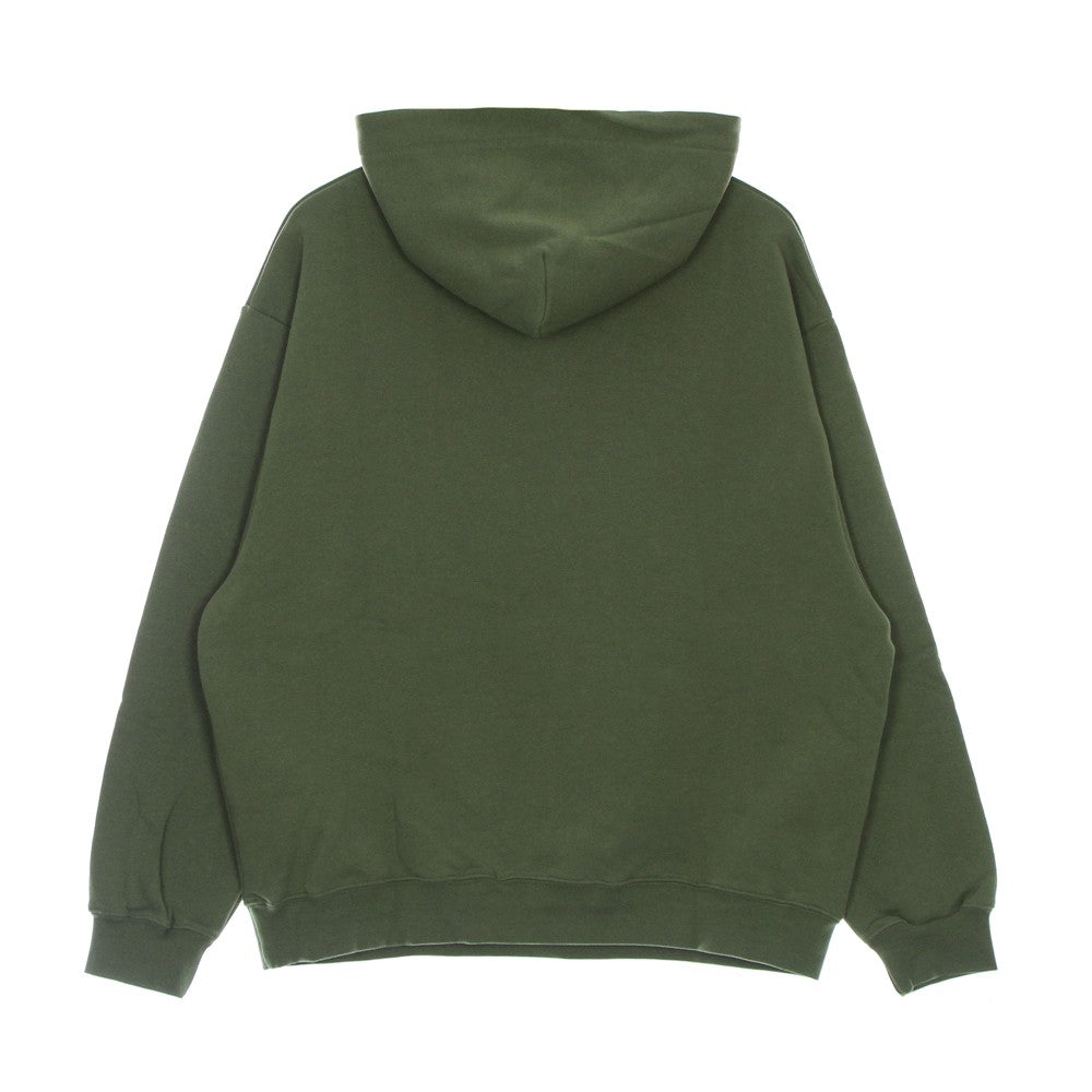 Men's Lightweight Hooded Sweatshirt Embroidered Logo Hoodie Green