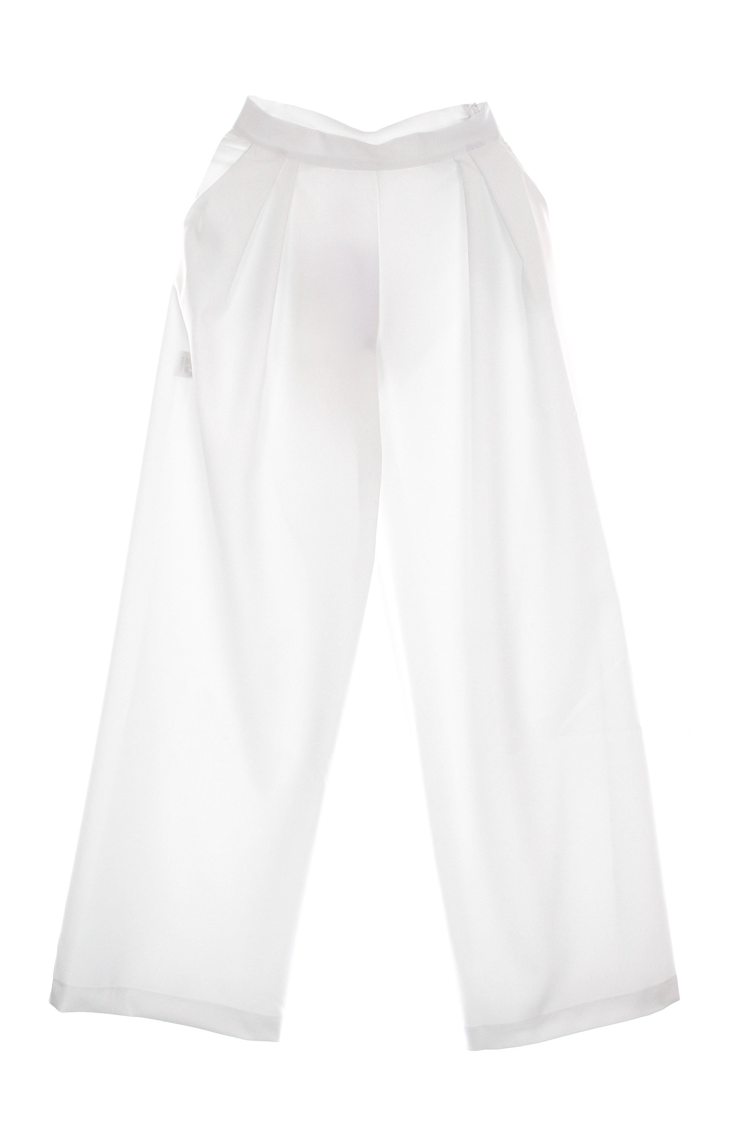 Berthe 02 White Women's Long Trousers