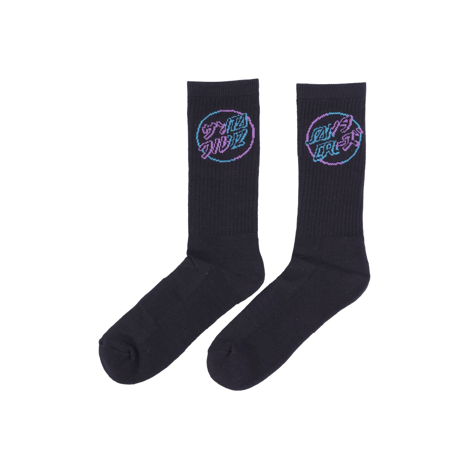 Santa Cruz, Calza Media Uomo Divide Dot Sock, Black