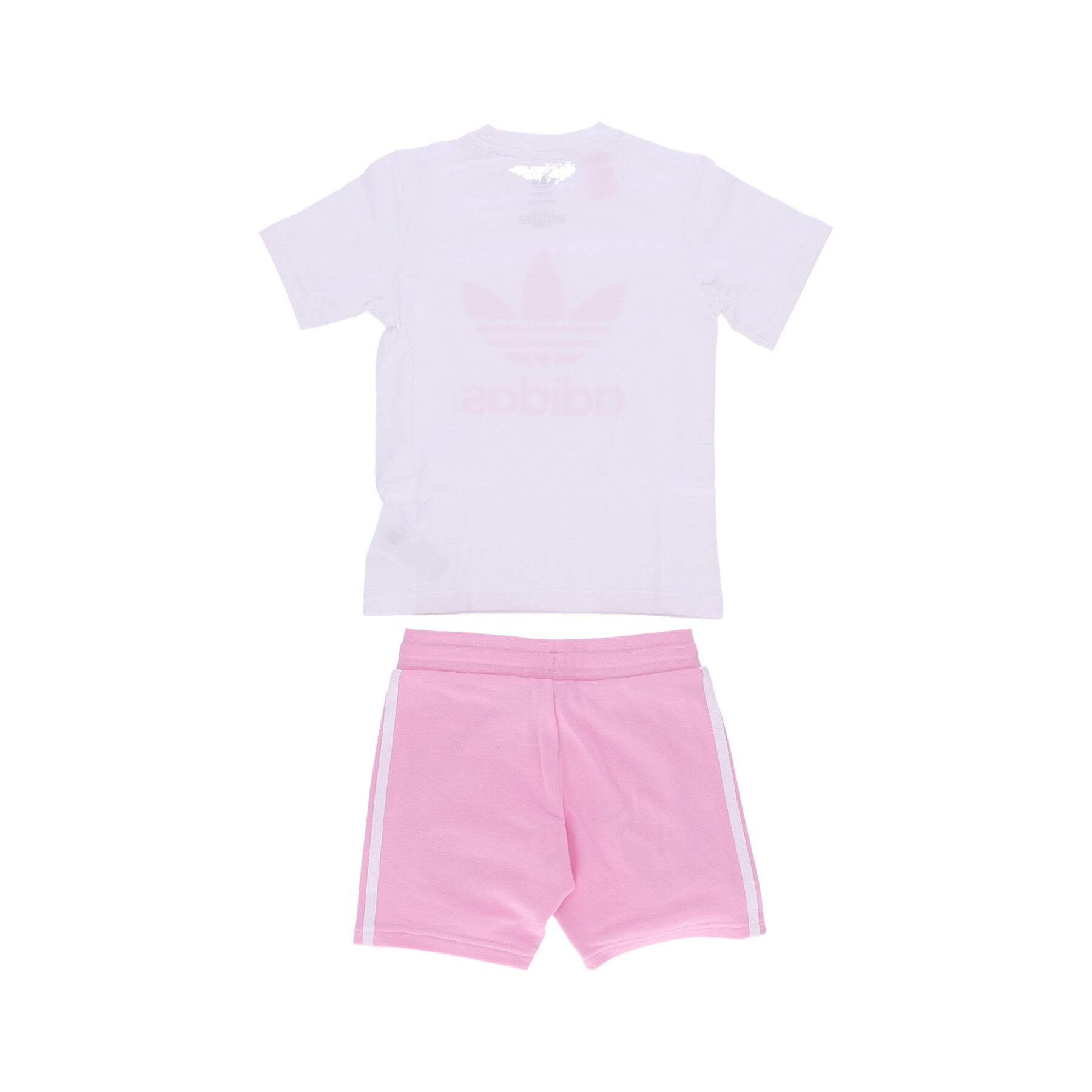 T-shirt+short Set Girls Short Tee Set White/true Pink