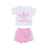 Adidas, Set T-shirt+short Bambina Short Tee Set, White/true Pink