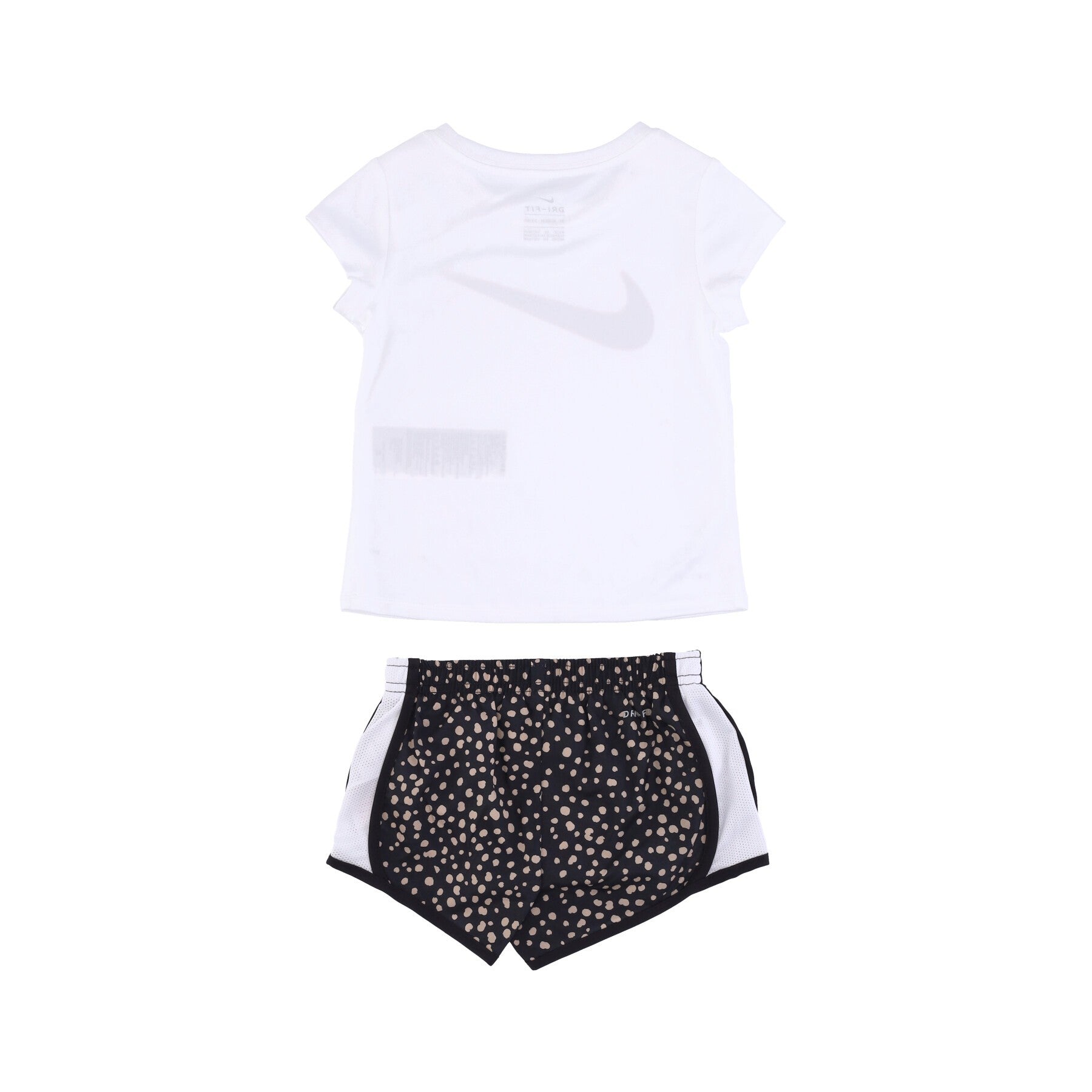 Animal Spot Aop Black T-shirt+shorts set for girls